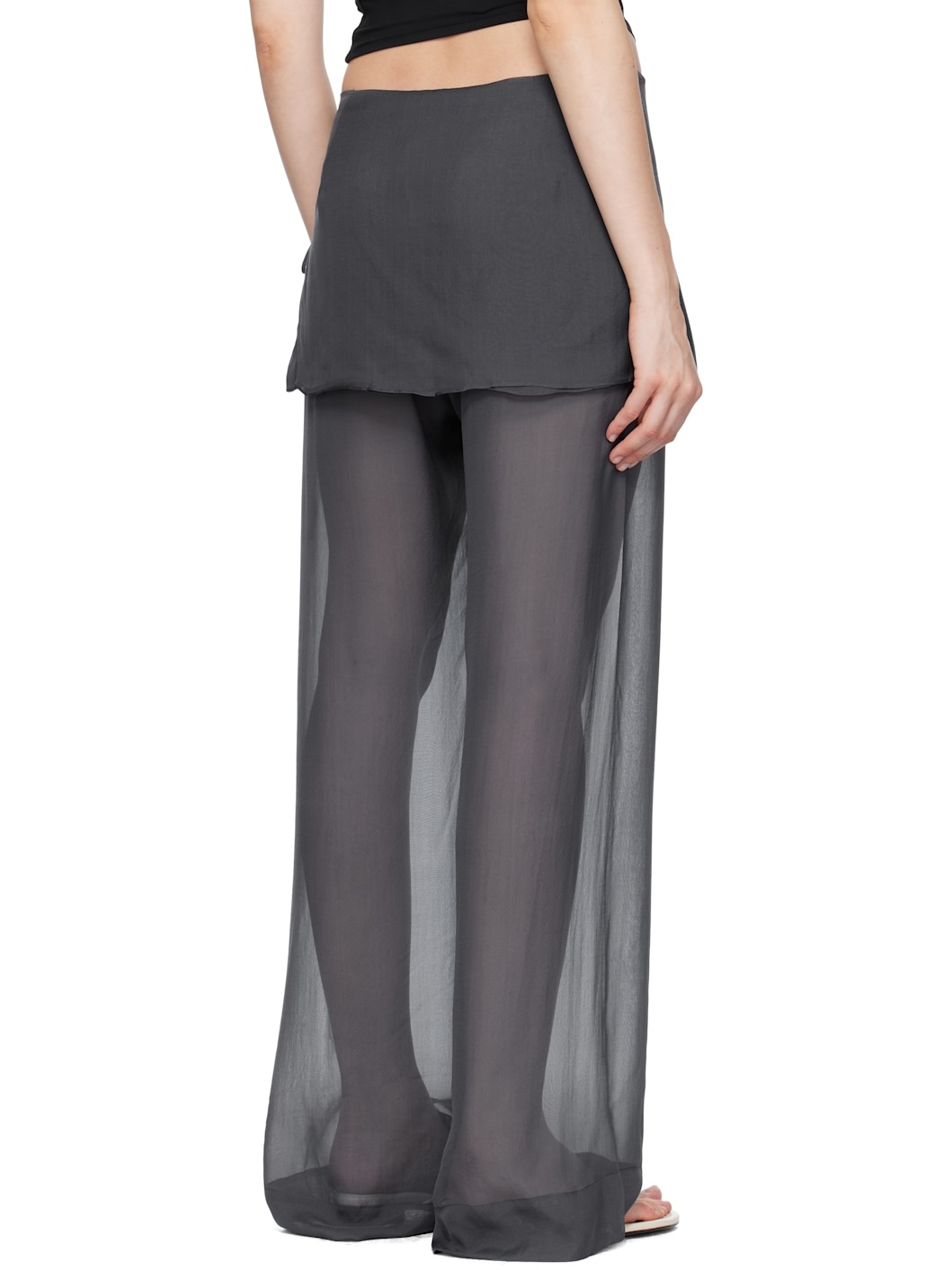 Navy Silk Archive Trousers - 3