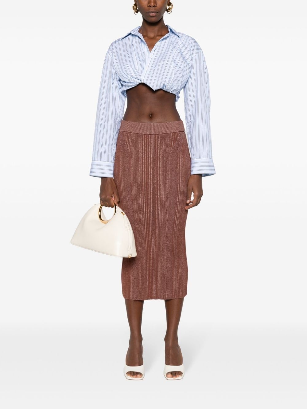 ribbed-knit pencil skirt - 2