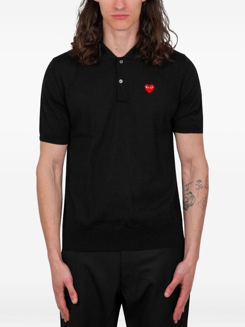 Comme des Garçons Homme heart knitted polo shirt outlook