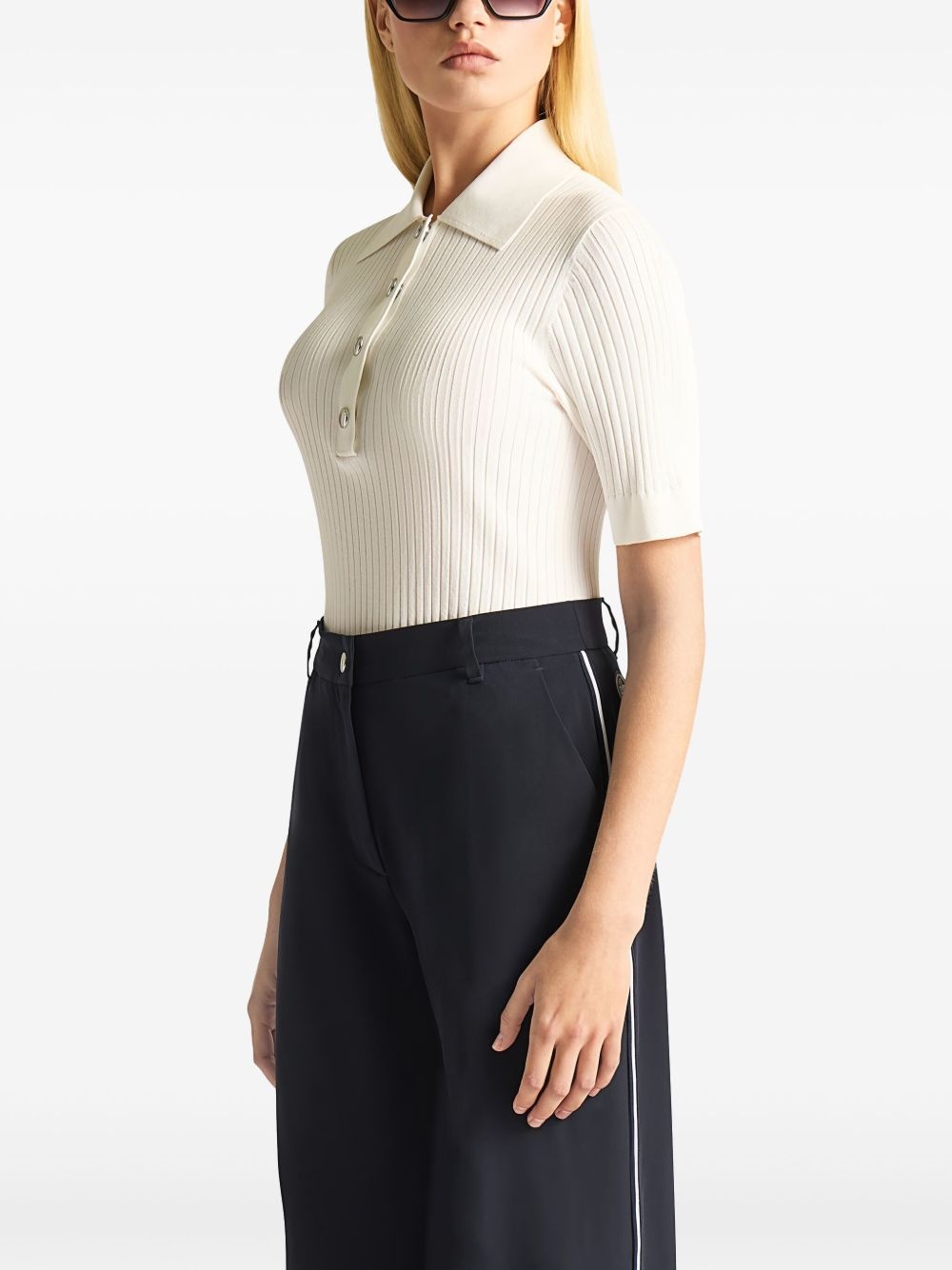 knitted polo top - 3