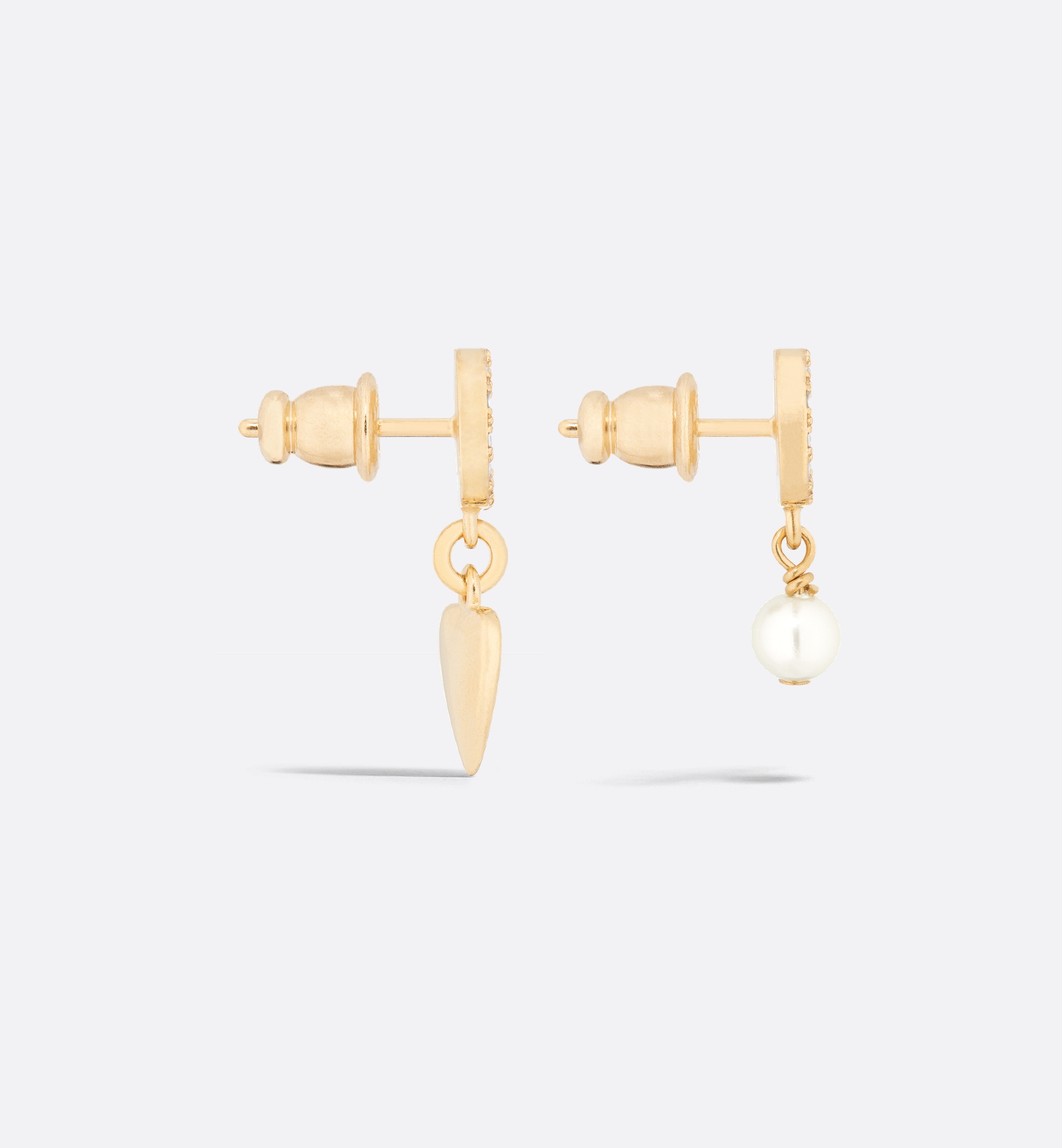 【関税&送料込】Dior Petit Cd Lucky Charms Earrings Petit CD Lucky Star Earrings Gold-Finish Metal with White