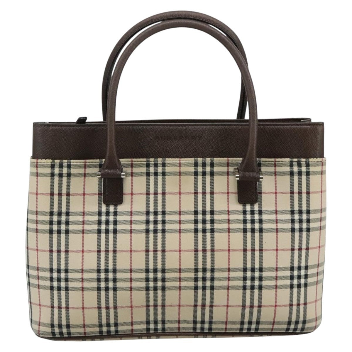 Burberry Nova Check Hand Bag Canvas Beige - 14
