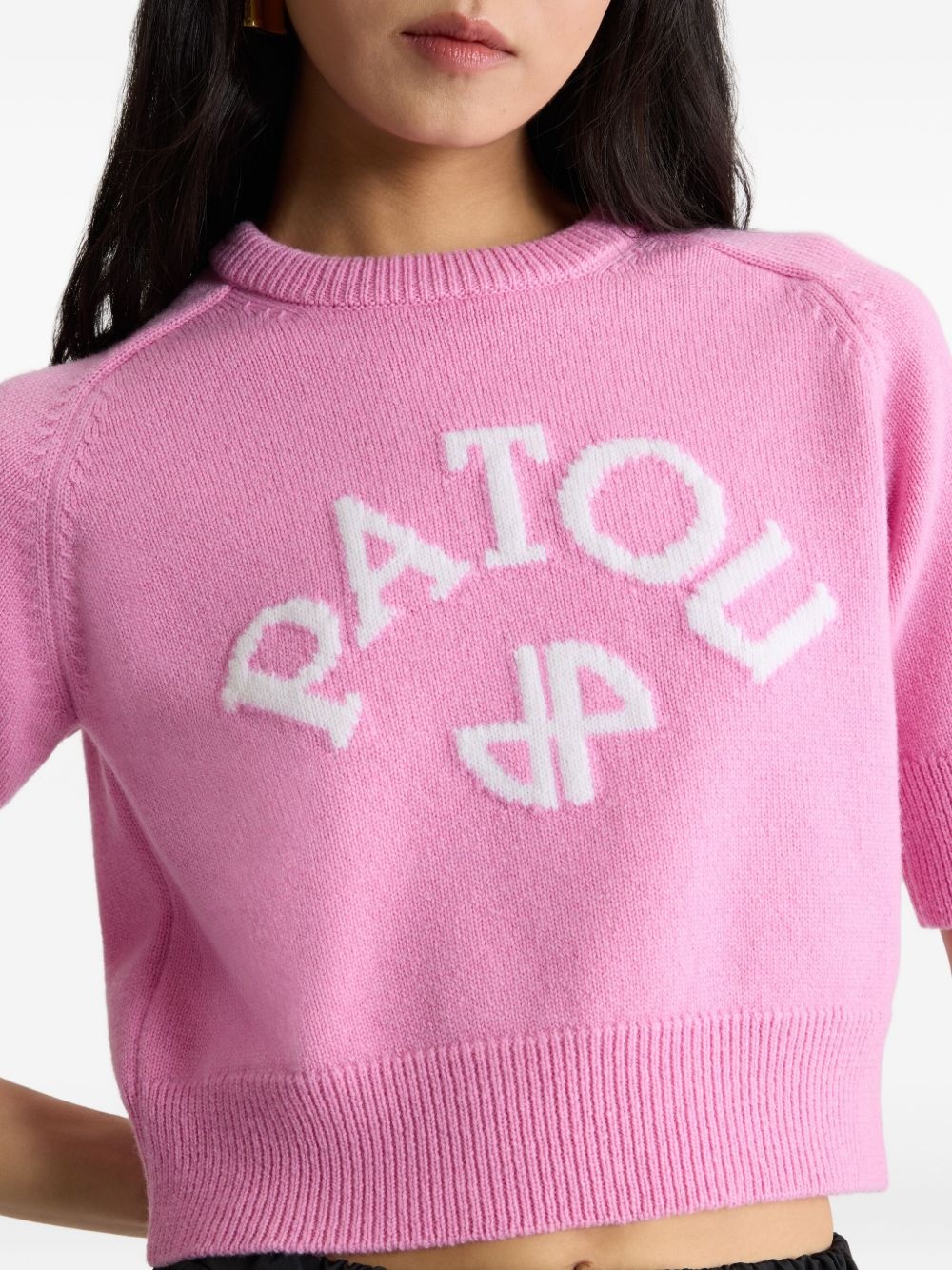 logo-intarsia ribbon-detailed sweater - 5