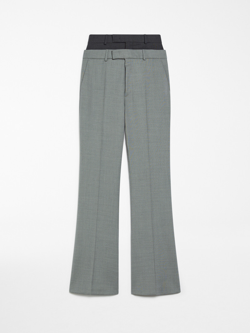 LINCE Flared trousers with a branded double belt 1