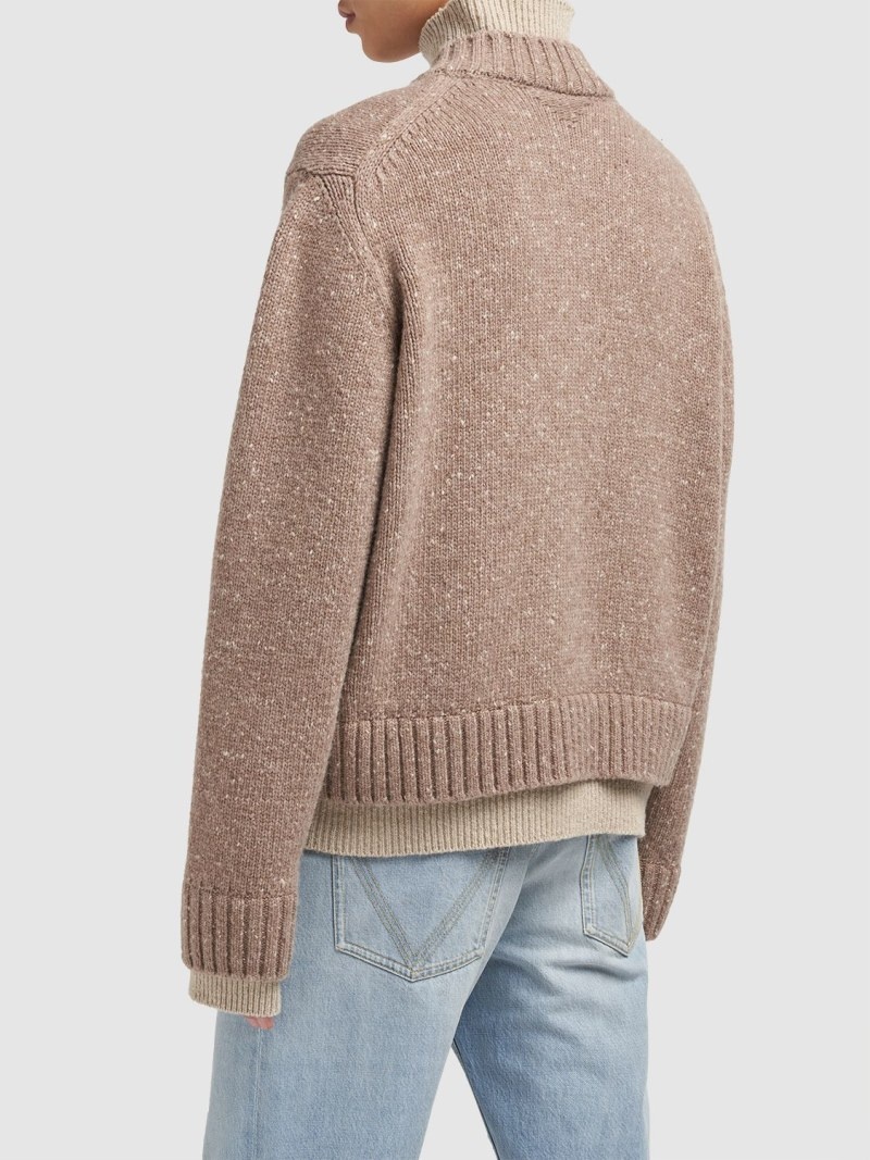 Double layer wool knit sweater - 3