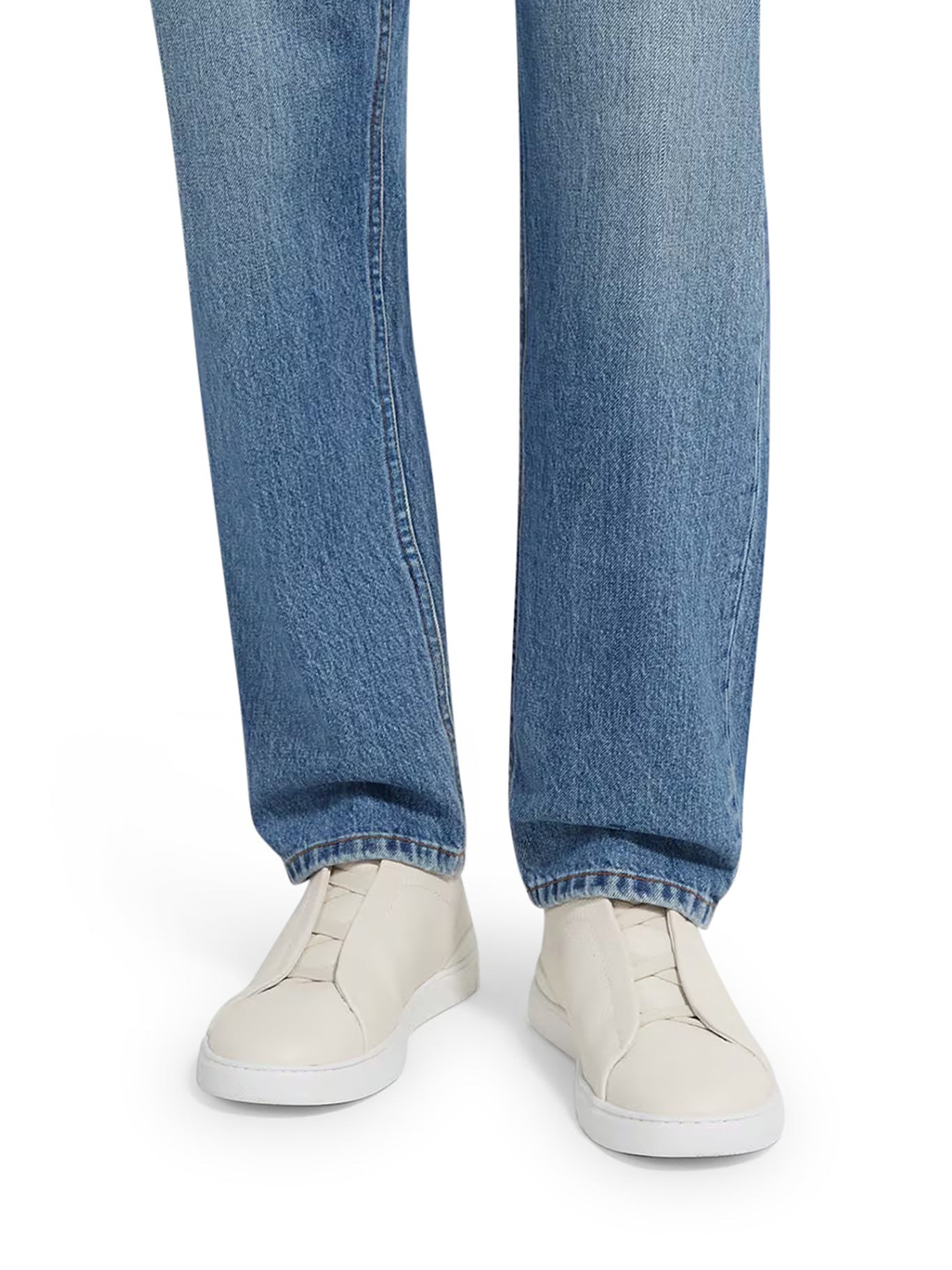LEATHER SNEAKERS WITH HIDDEN LACES - 2
