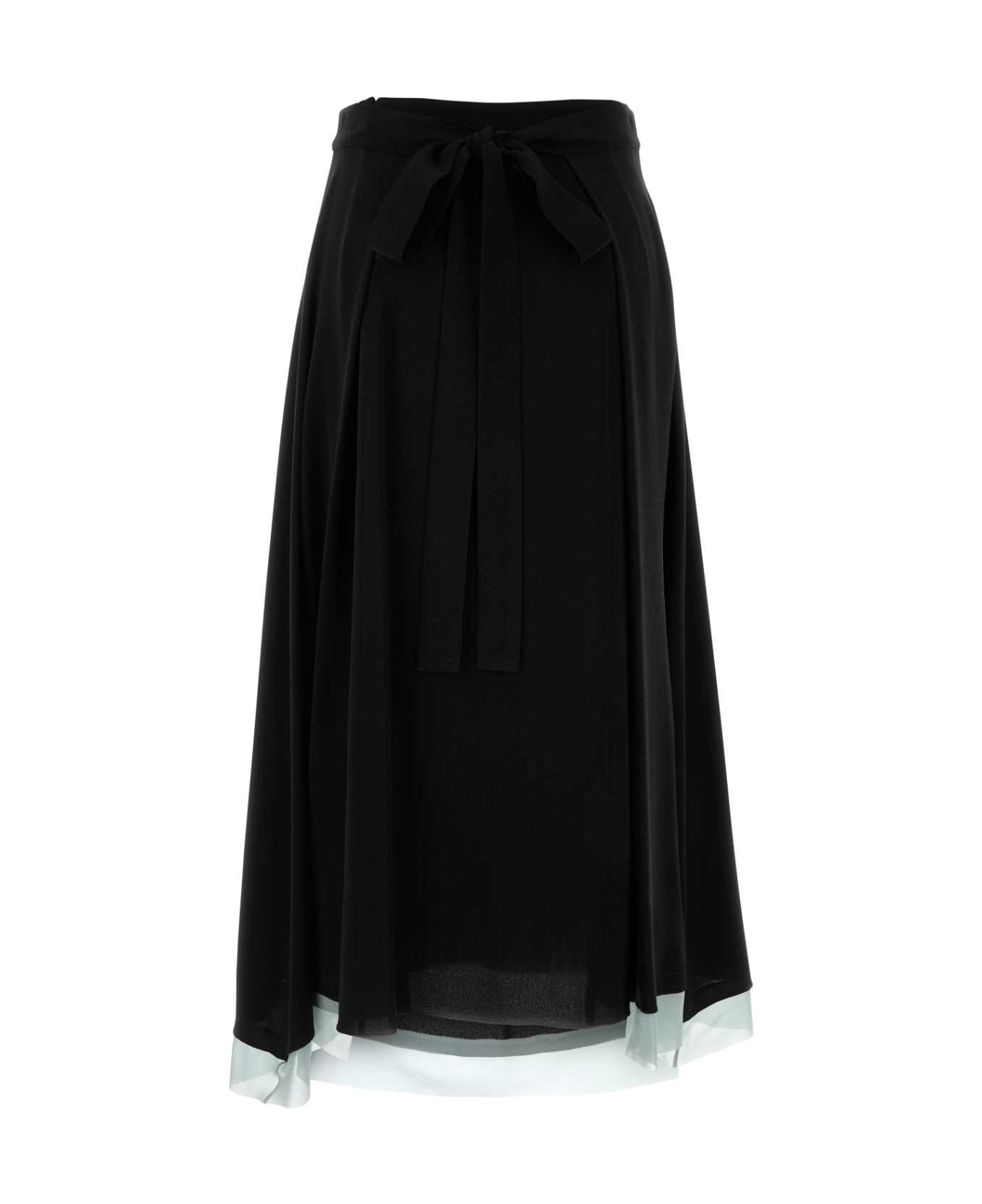 Black Crepe Skirt - 2