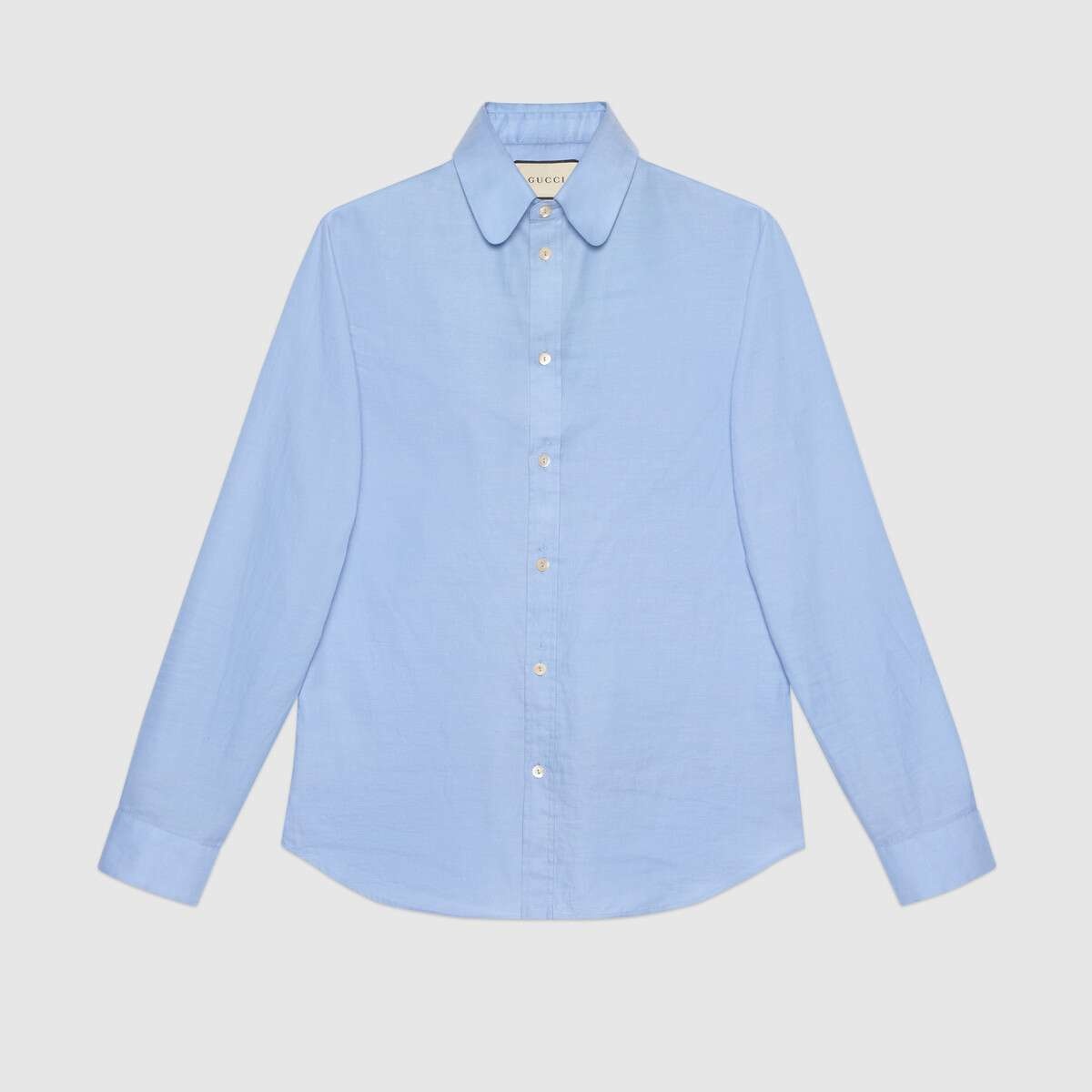 Round collar Oxford cotton shirt - 1