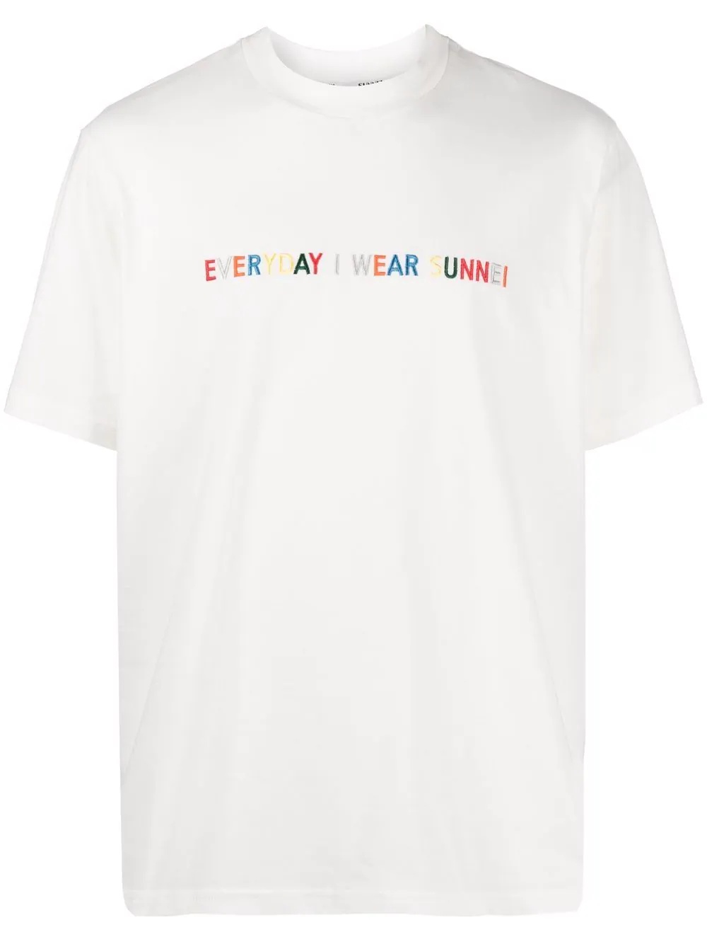 slogan-embroidered cotton T-shirt - 1