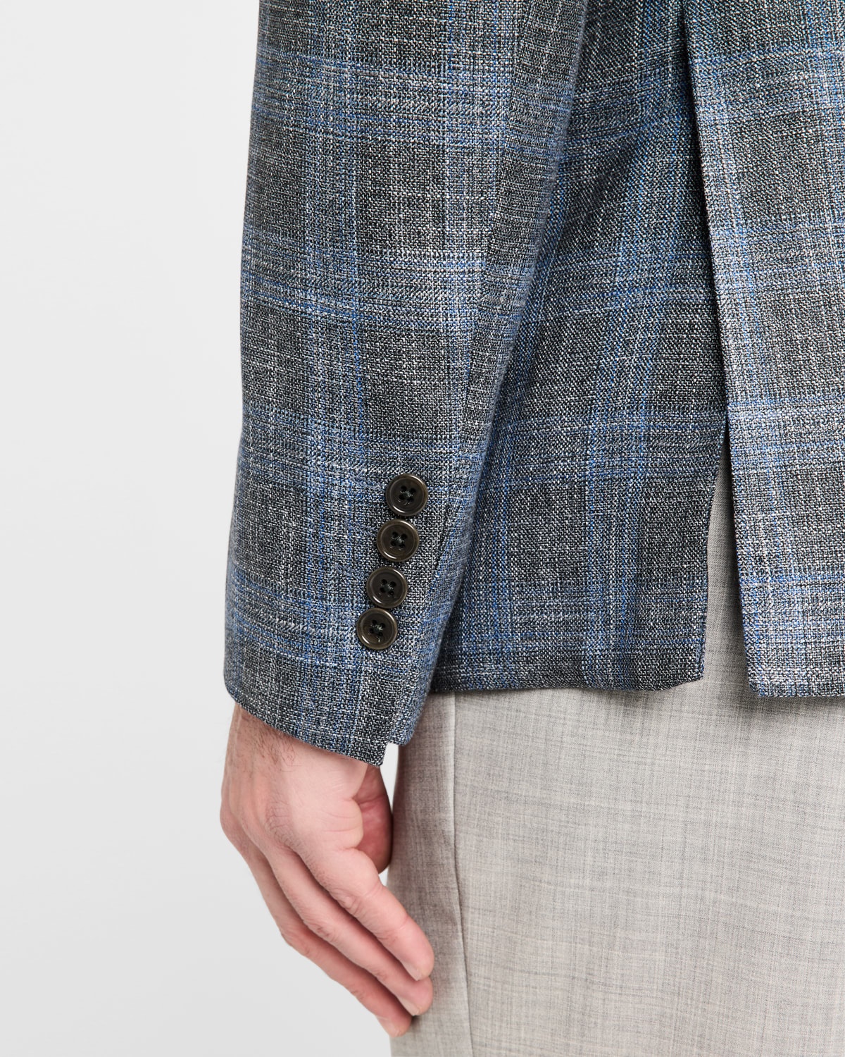 Men's Bamboo Textured Plaid Sport Coat - 8