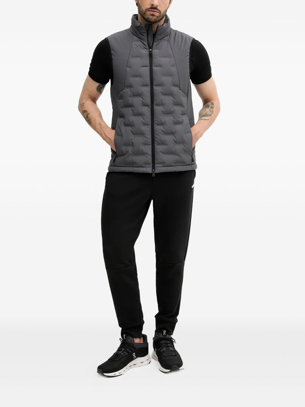 panelled quilted gilet - 2