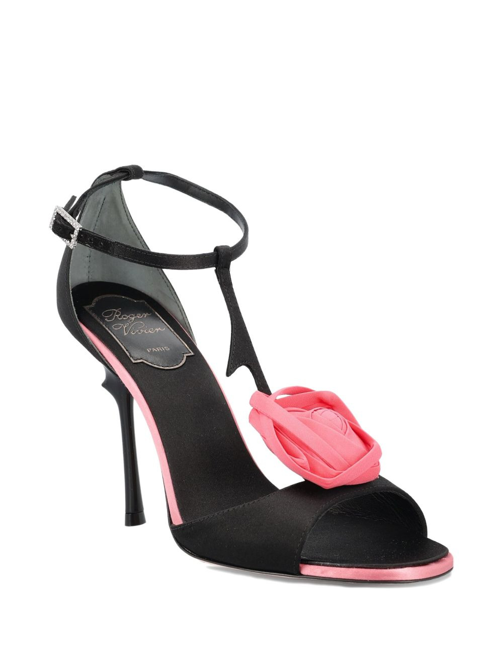 100mm rose-embellished t-bar sandals - 2