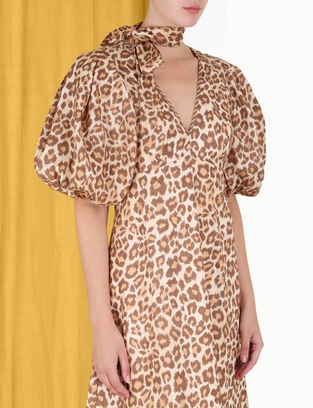 TIE NECK MIDI DRESS - 5