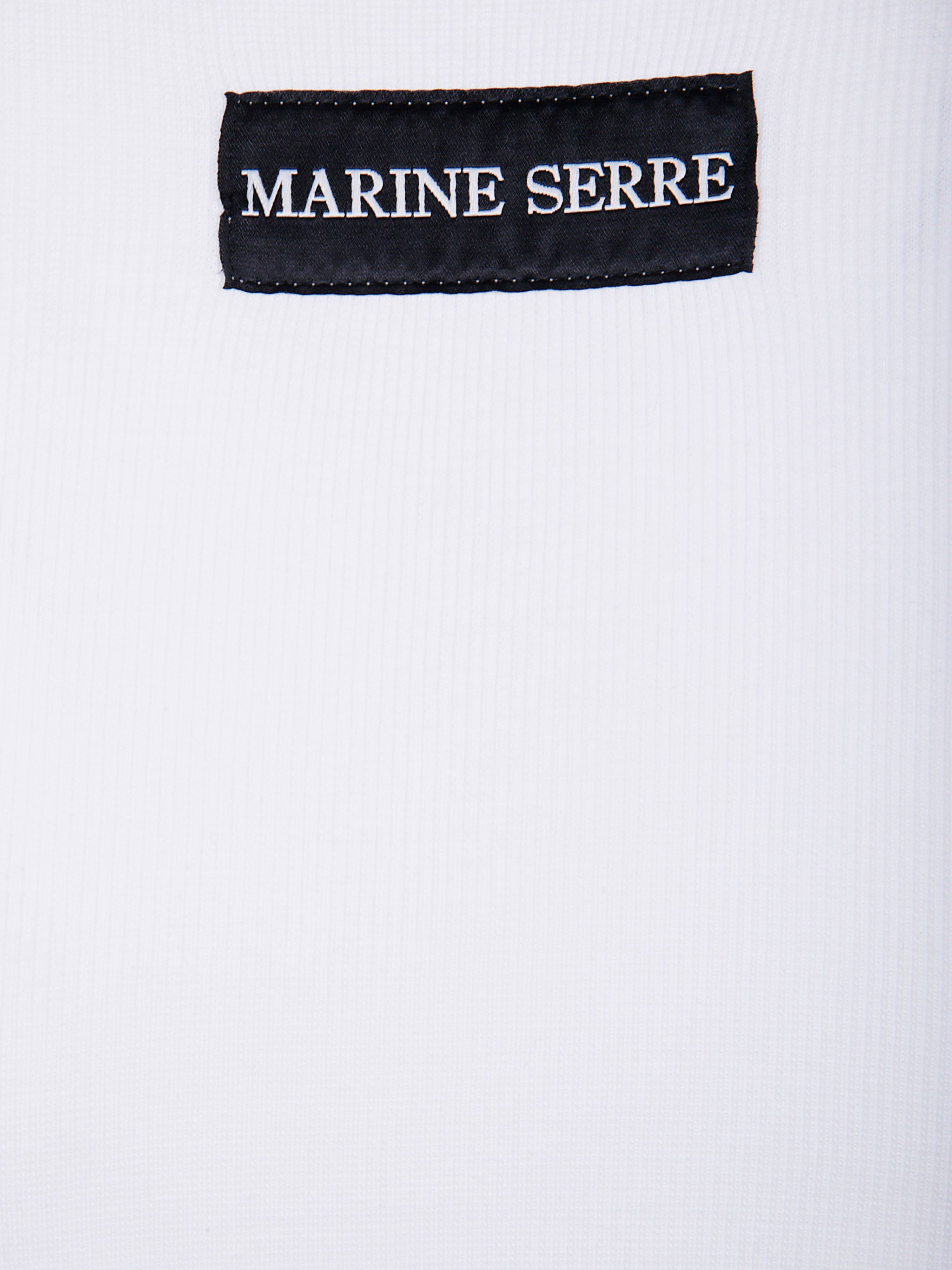 Marine Serre Women "Moon" Logo Ribbed Jersey Long Sleeves Mini Crewneck Dress - 3