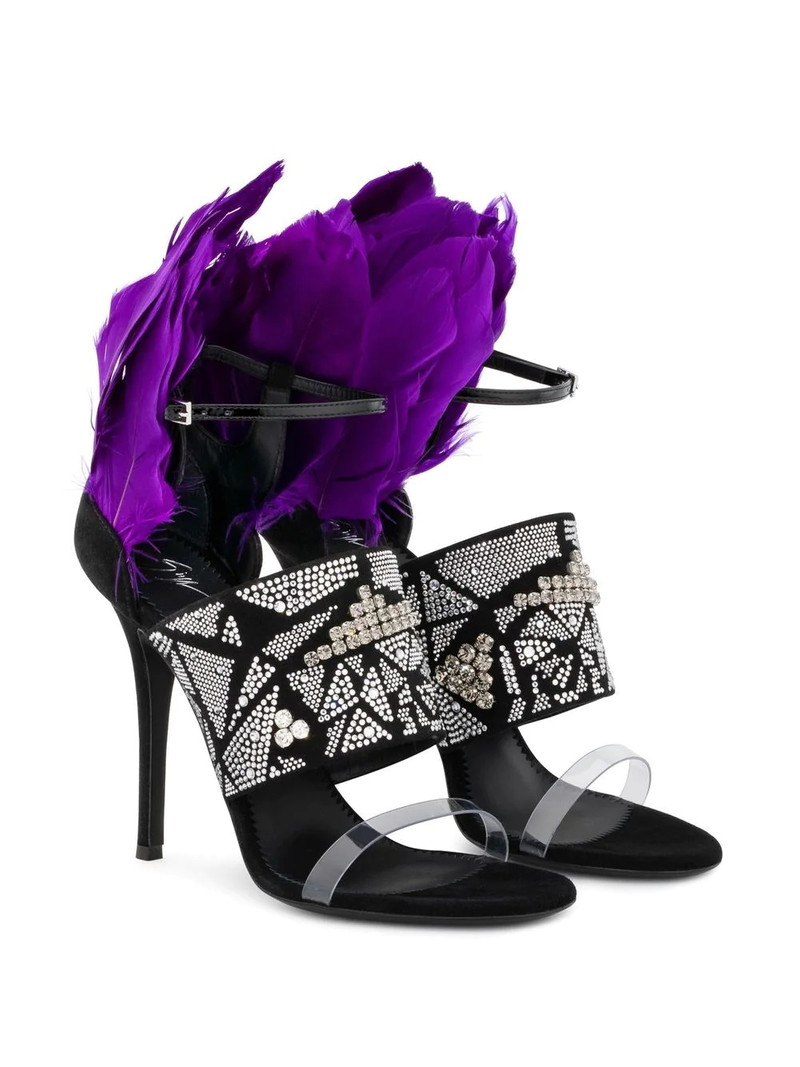 Giuseppe Zanotti Talia feather-detail sandals outlook