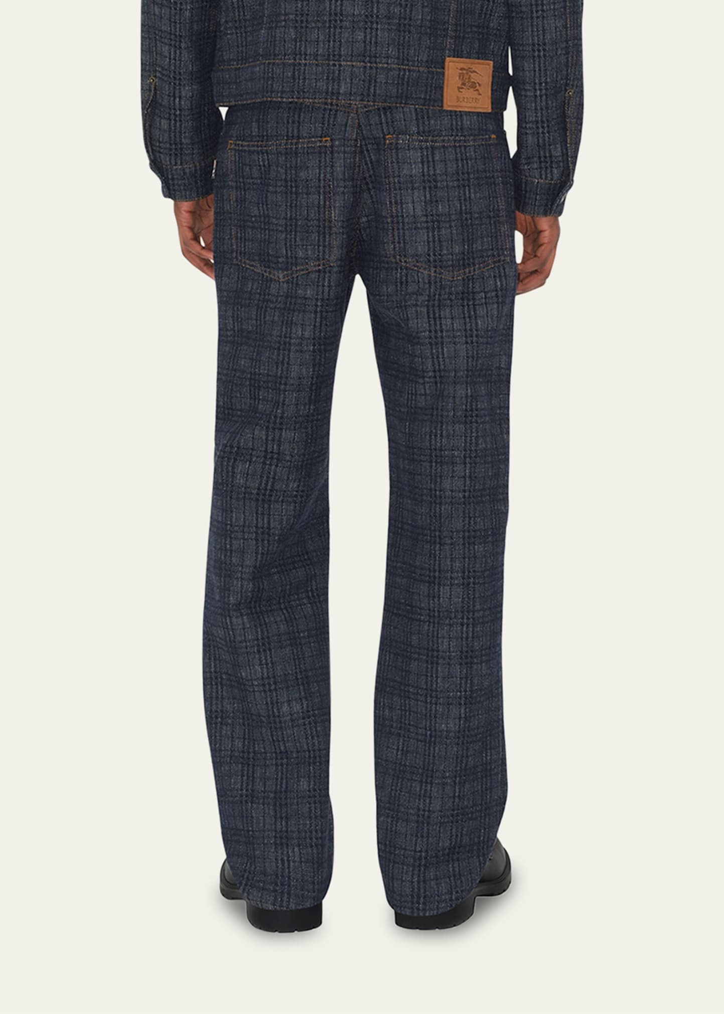 Men's Denim Check Five-Pocket Pants - 3