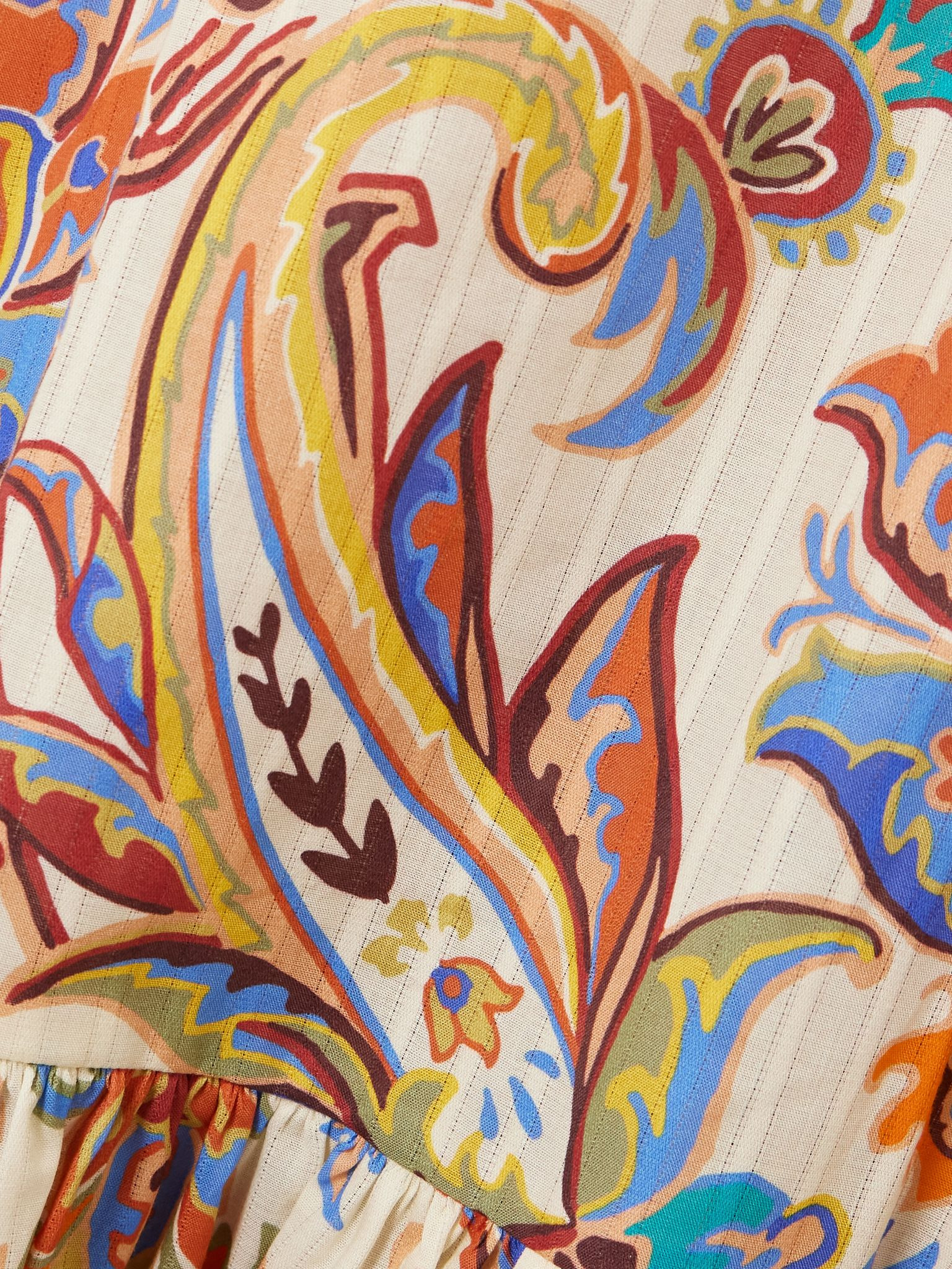Tiered paisley-print cotton maxi dress Cream - 4