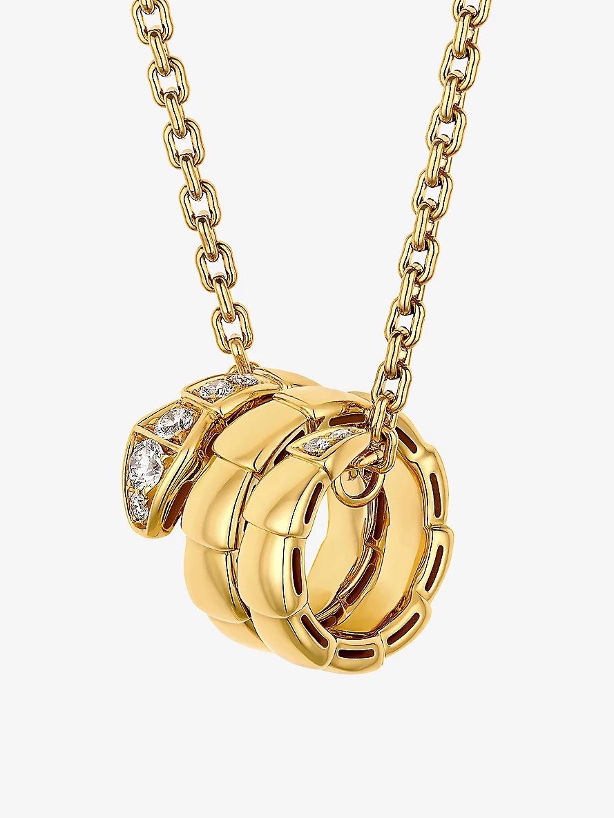 Serpenti Viper 18ct yellow-gold and 0.13ct diamond necklace - 1