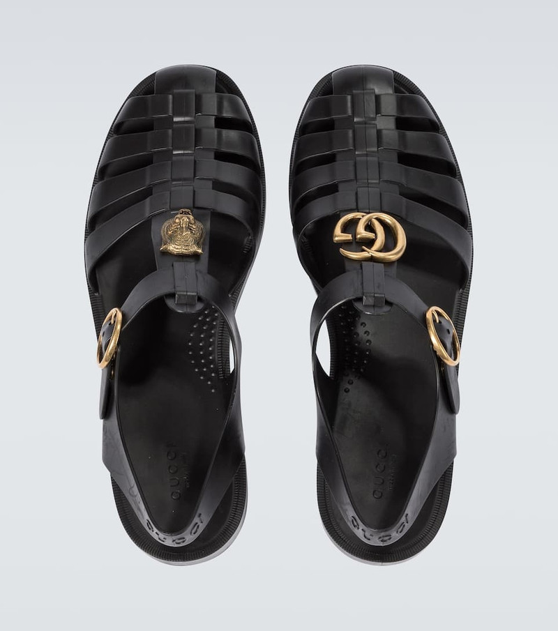 Rubber buckle strap sandals 4