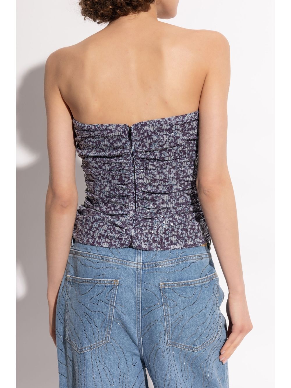 ruched strapless top - 4