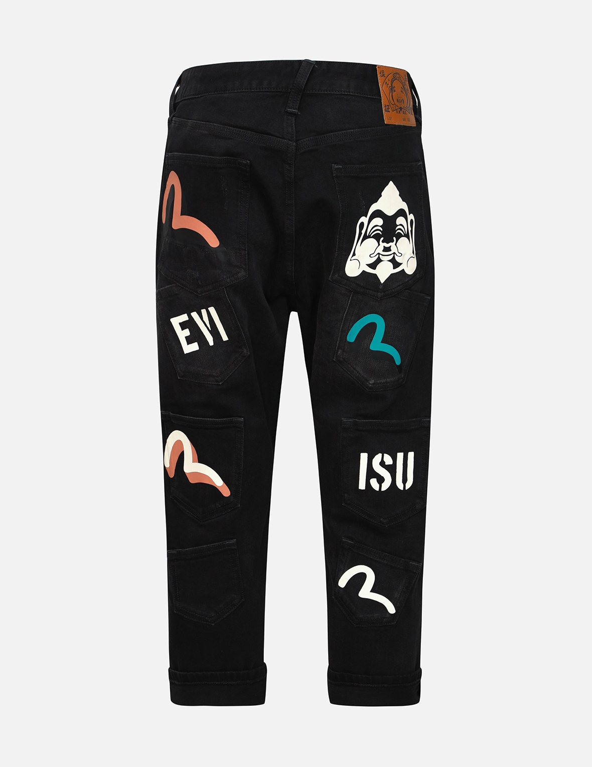 MULTI-POCKET AND MULTI-PRINT CROPPED-FIT JEANS #2027 - 2