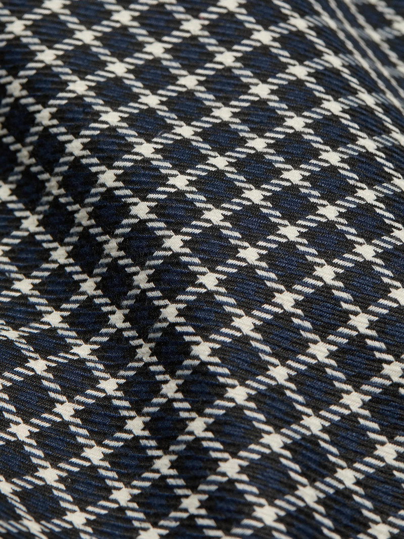 Women's Plaid Fitted Minidress - Navy Ivory 7