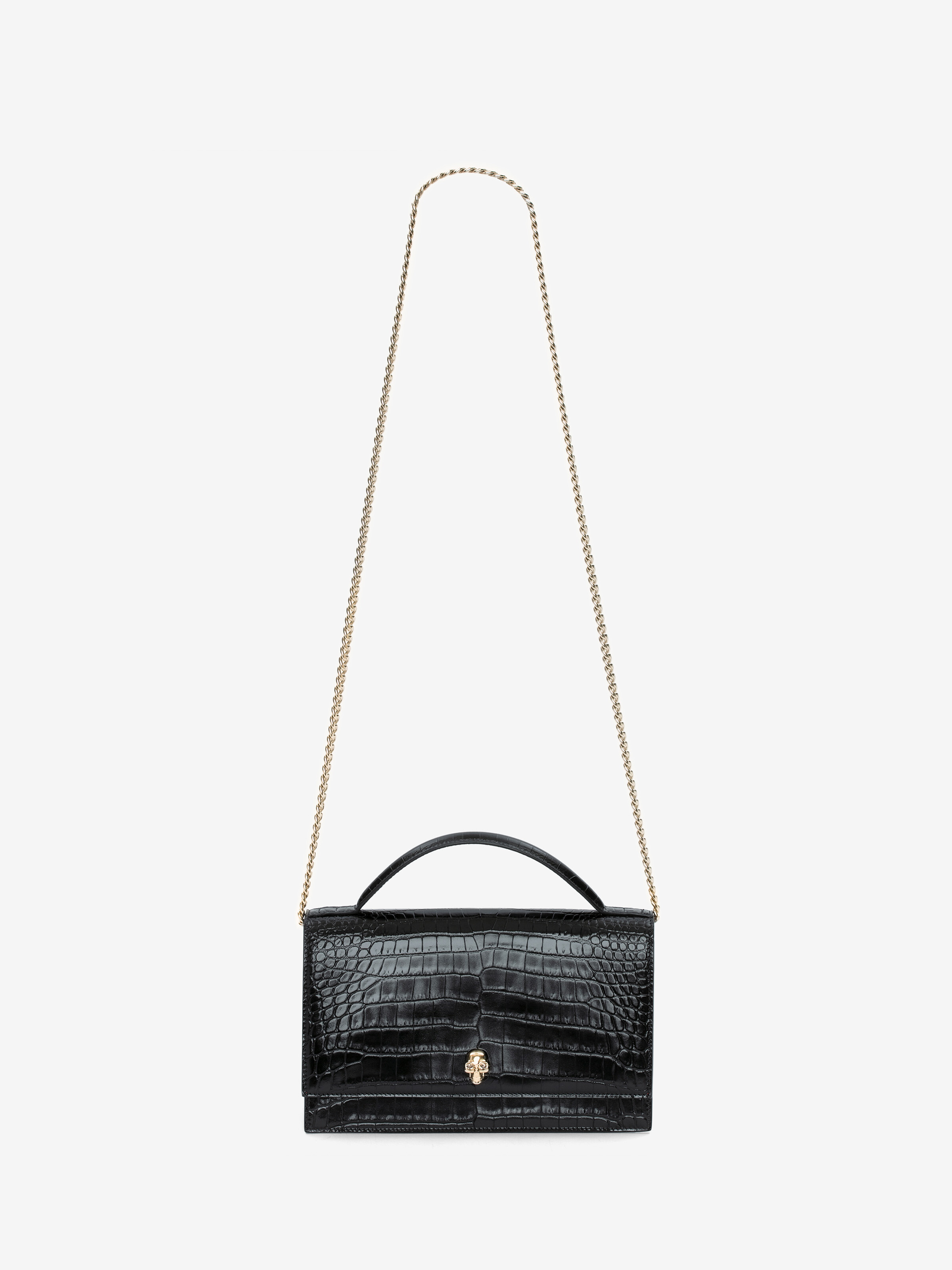 Women's Top Handle Skull Bag in Black - 6