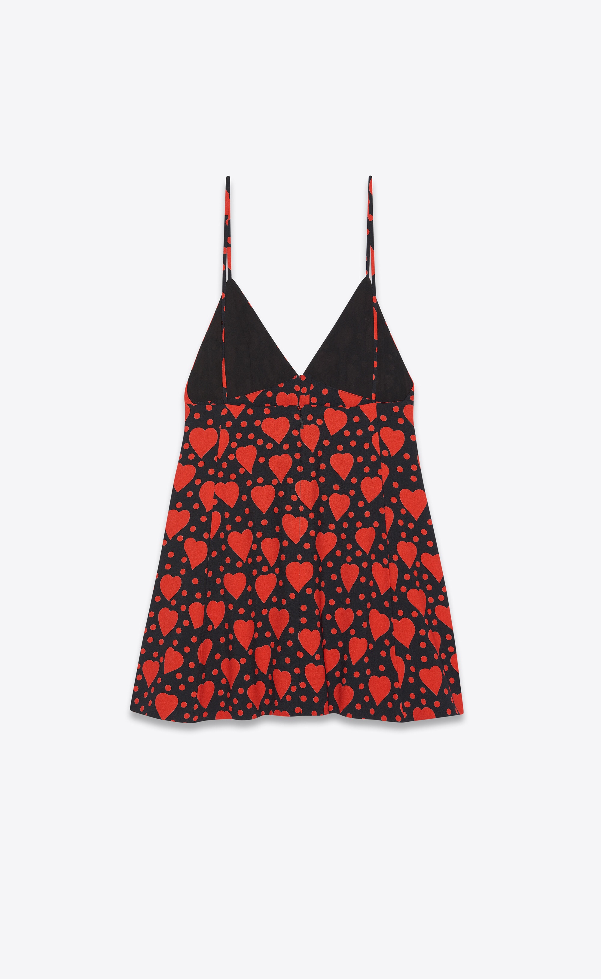 sleeveless dress in heart and dot-print sablé - 2