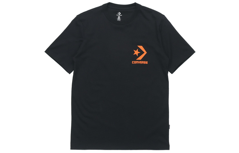 Men's Converse Logo Printing Casual Short Sleeve Black 10018868-001 - 1