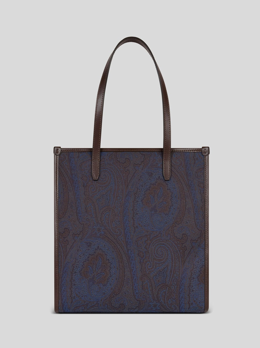 MEDIUM LOVE TROTTER BAG WITH BLUE PAISLEY MOTIF - 2