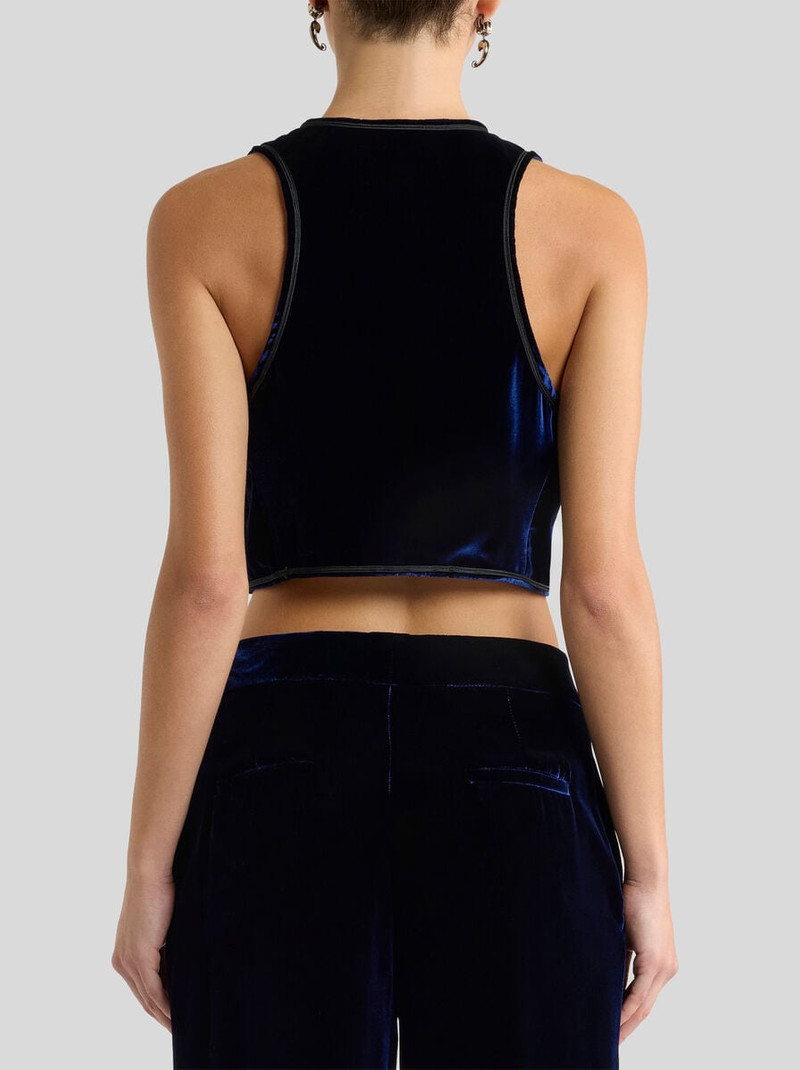 CROPPED VELVET WAISTCOAT WITH PAISLEY FOLIAGE EMBROIDERY 5