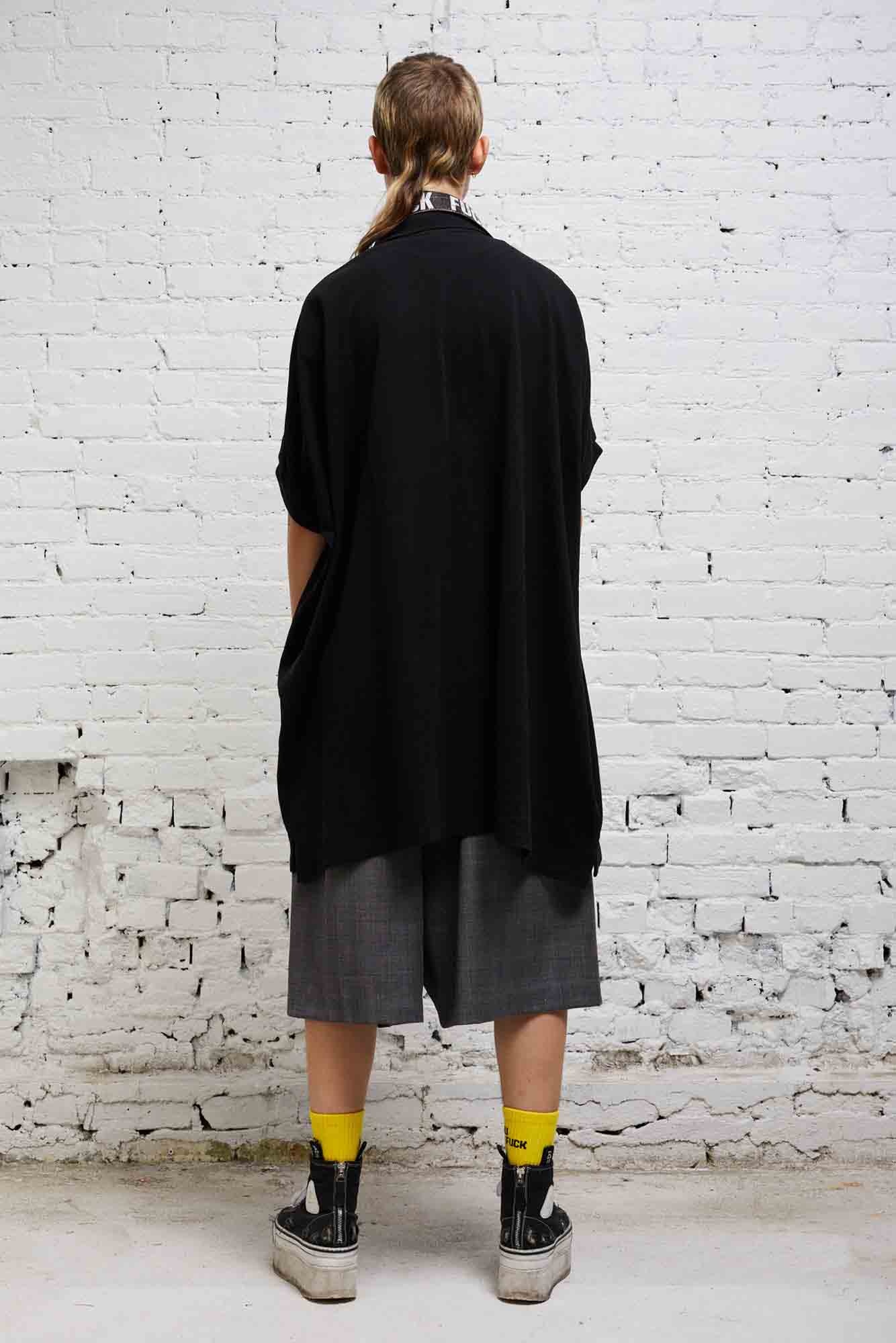 OVERSIZED LOGO POLO SHIRTDRESS - BLACK - 5