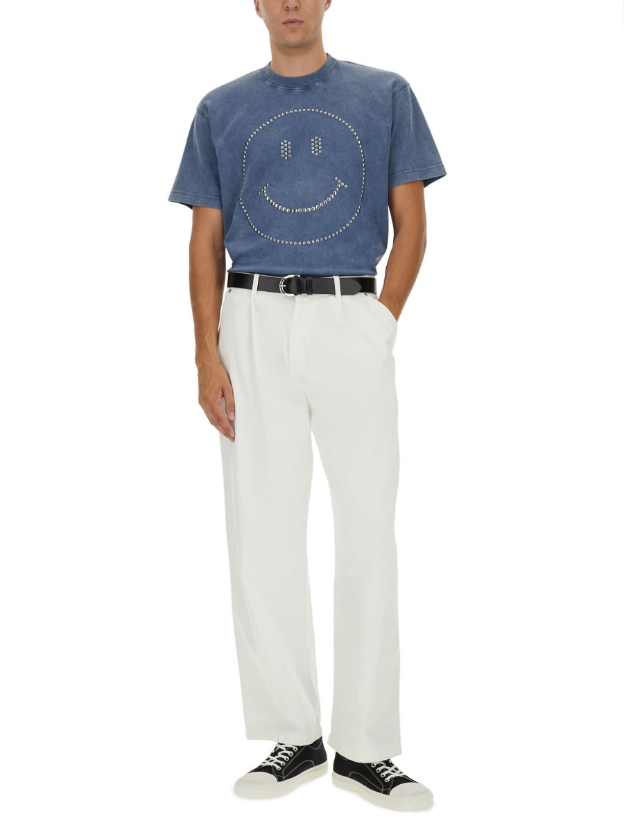 SMILEY® HEAVYWEIGHT COTTON T-SHIRT WITH STUDS - 2
