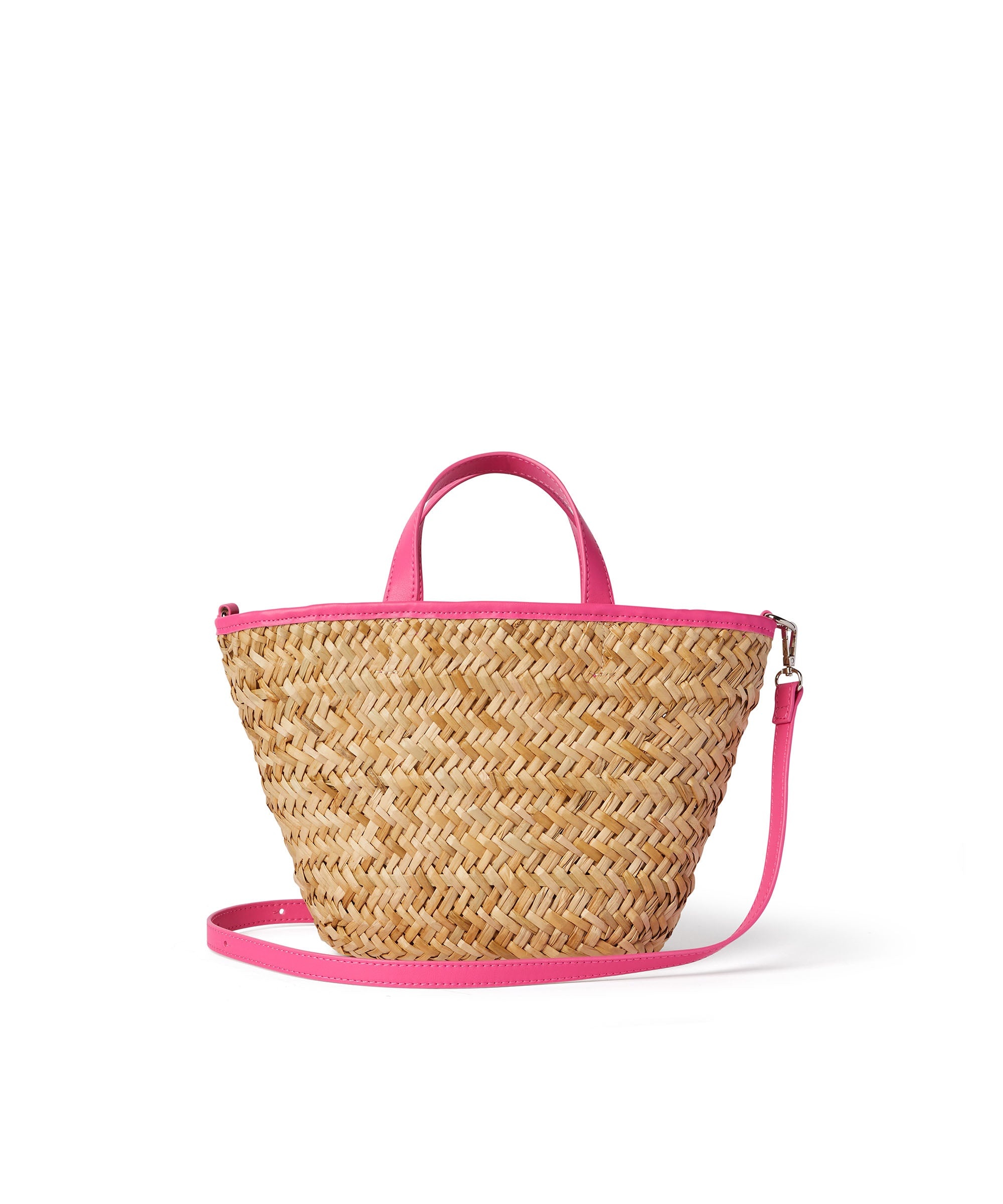 Large straw tote bag with accomanying mini pouch - 2