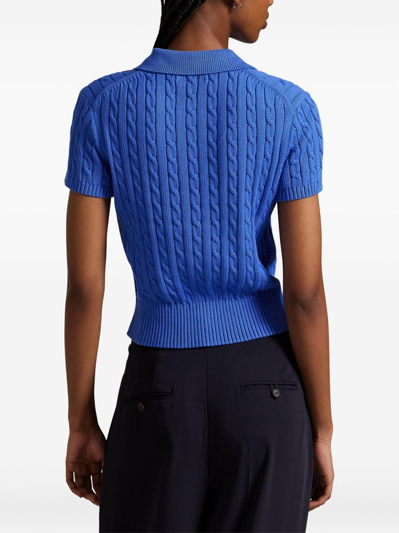 cable-knit polo top 4