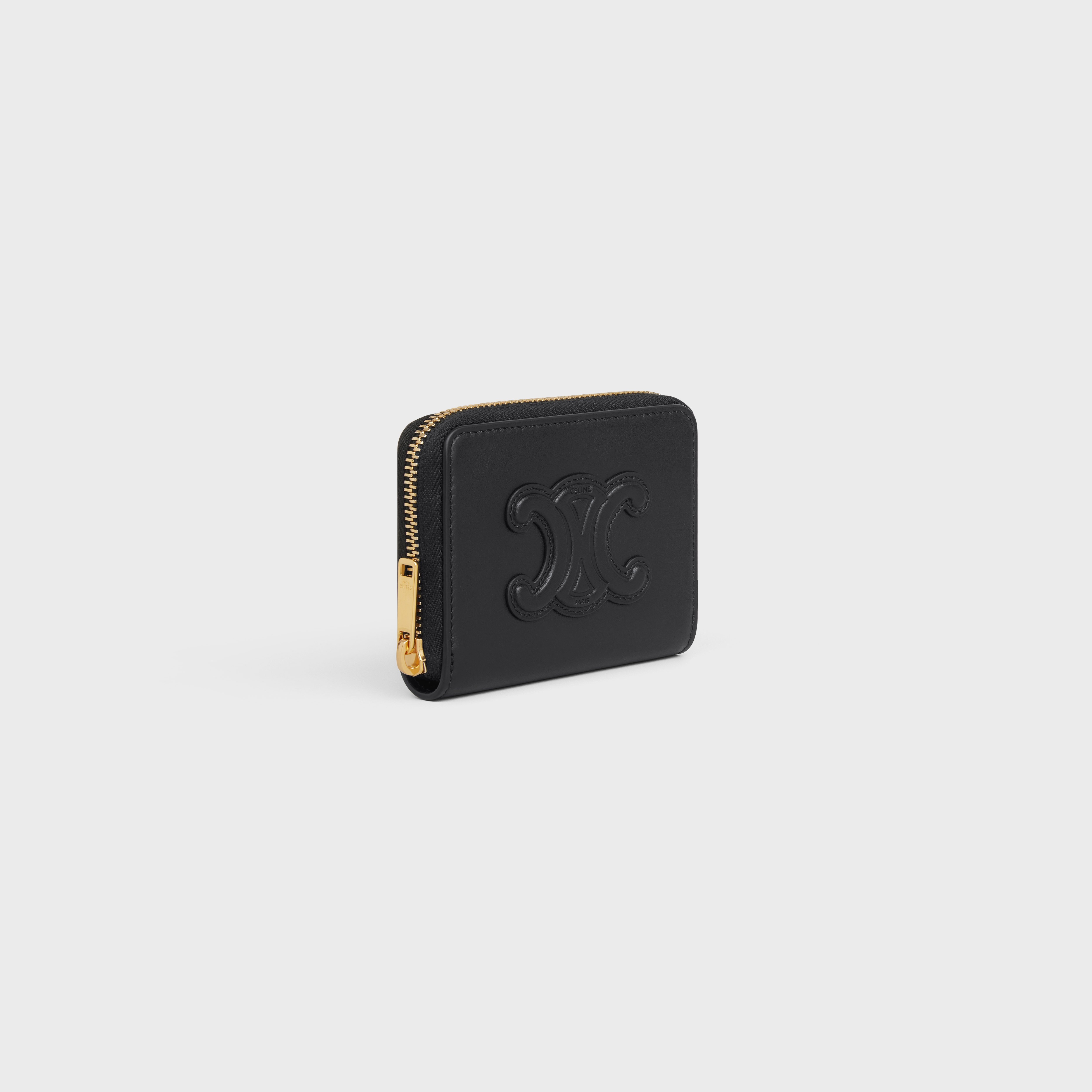 COMPACT ZIPPED WALLET CUIR TRIOMPHE IN SMOOTH CALFSKIN - 2
