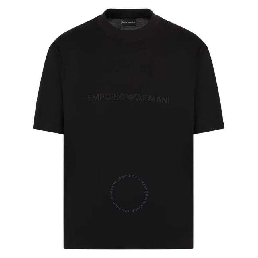 Emporio Armani Logo Embroidered Lyocell-Blend T-Shirt - 1