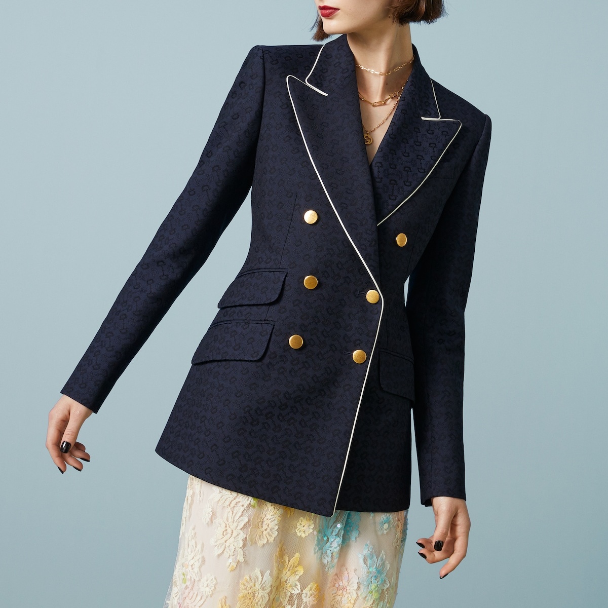 Horsebit cotton jacquard jacket - 3