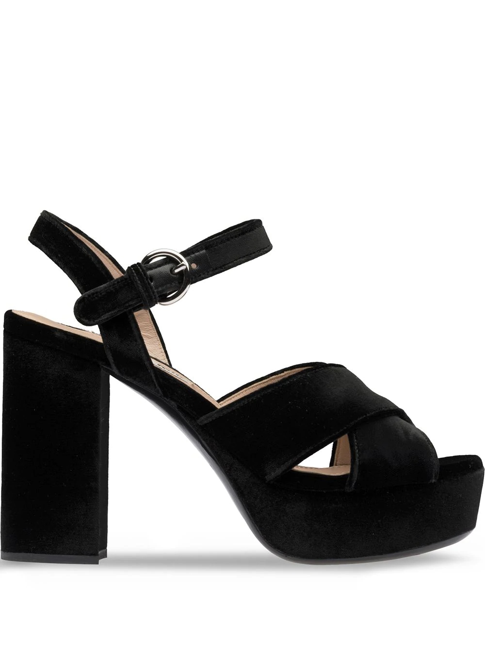 velvet platform sandals - 1