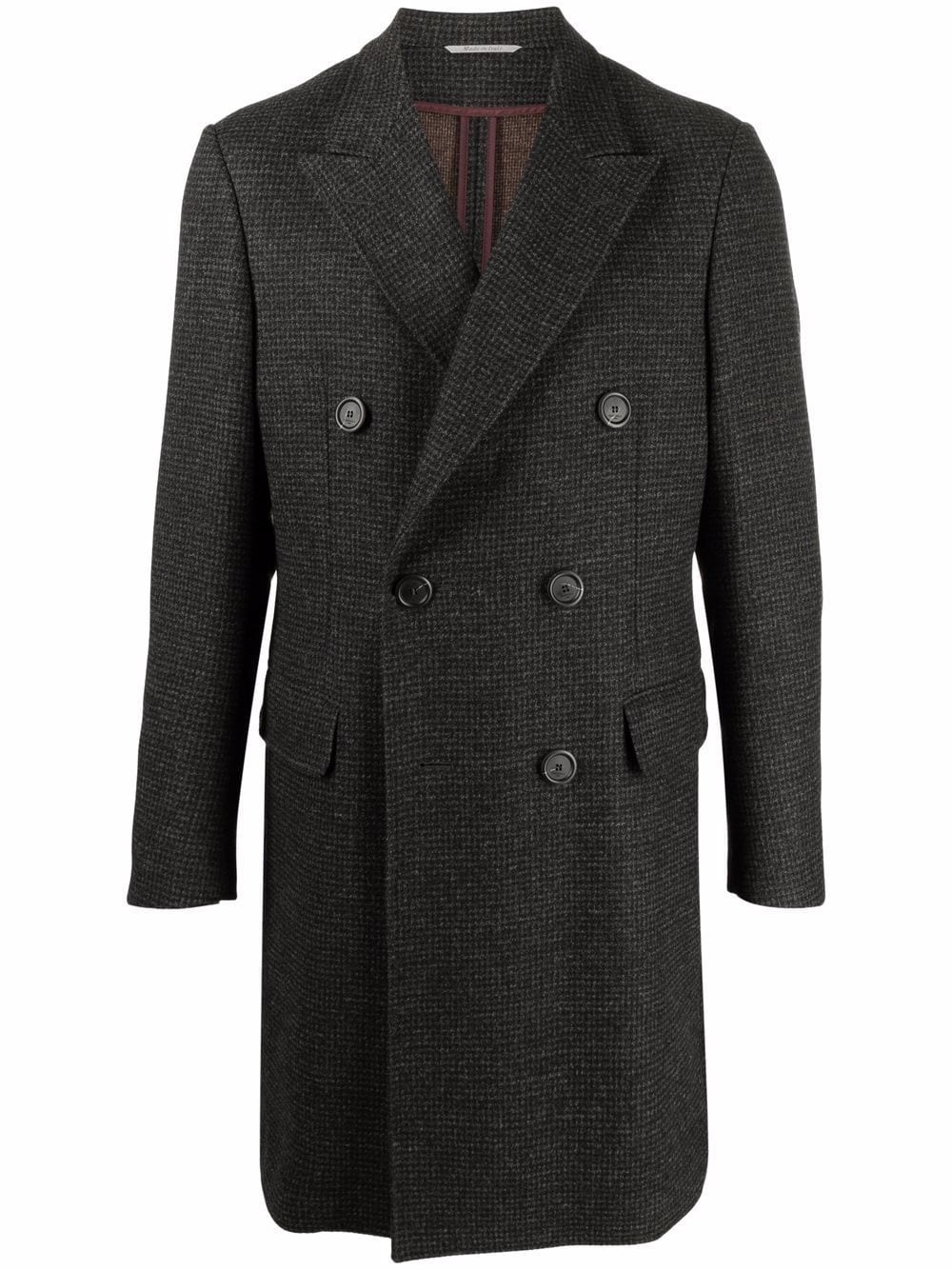 peak lapels double-breasted coat - 1