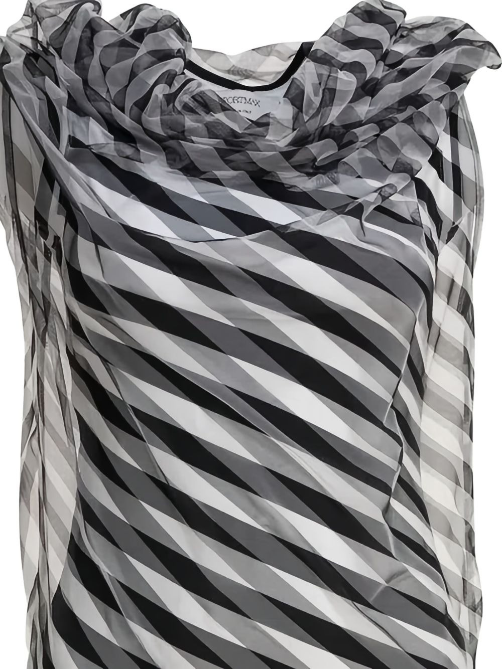 cowl-neck striped dress - 3