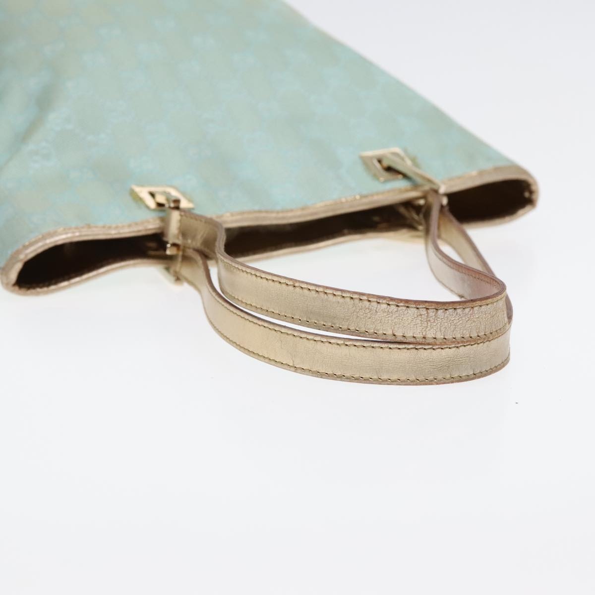 GUCCI GG Canvas Tote Bag Light Blue Gold 002 002 - 7