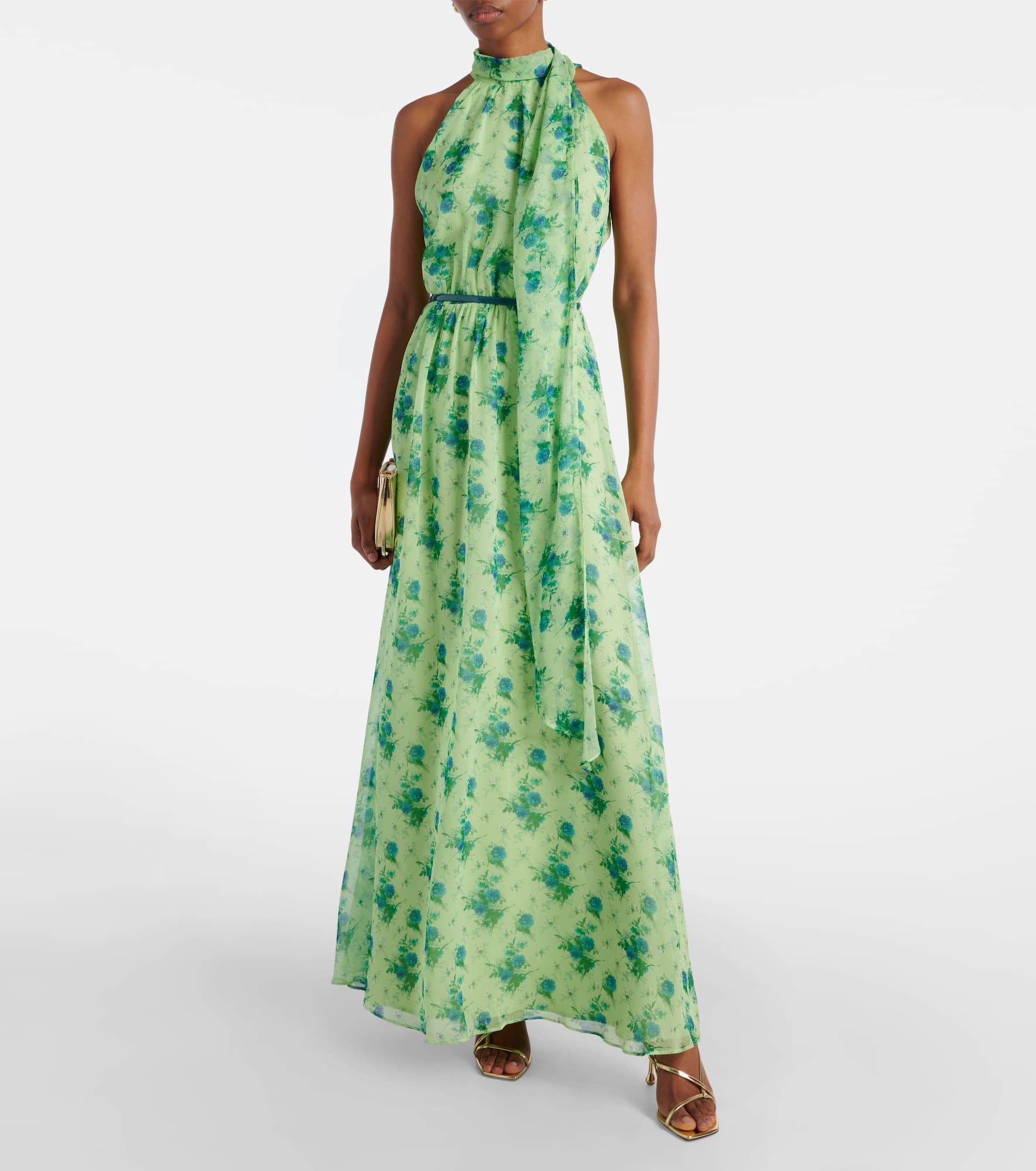 Cactus halterneck silk gown - 2