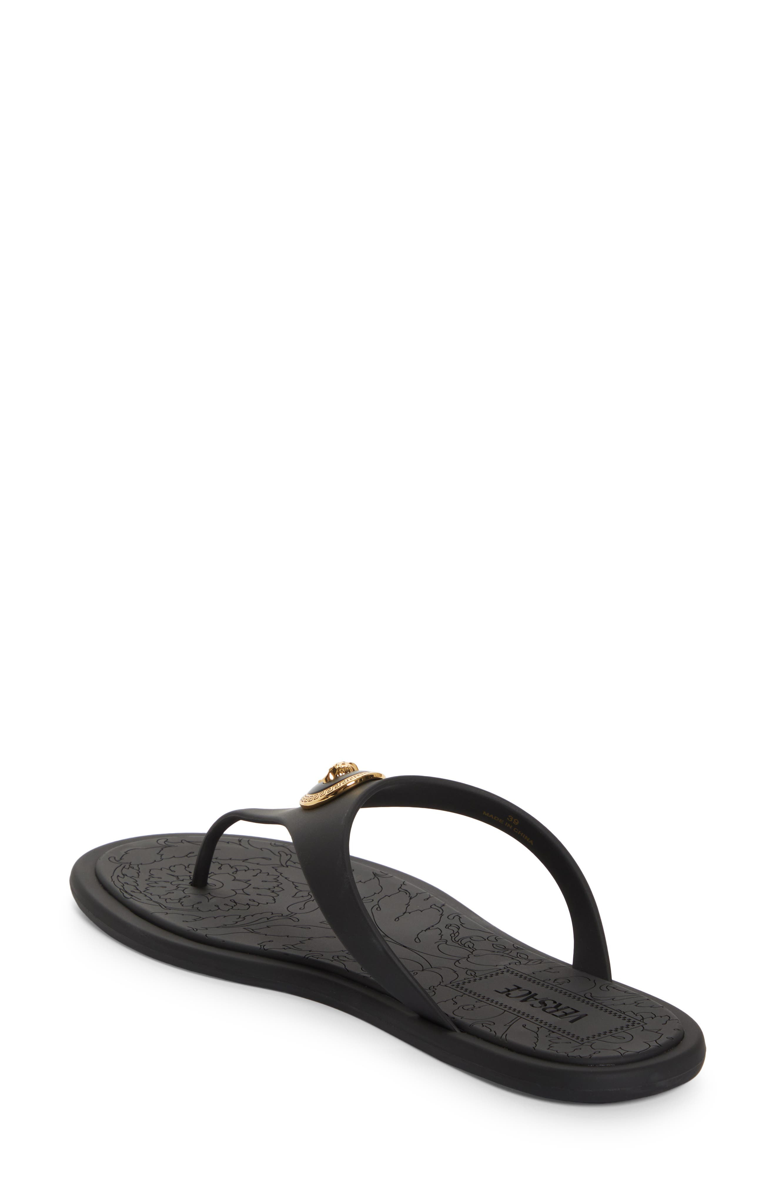 Versace Medusa Flip Flop in Black/Versace Gold at Nordstrom - 2