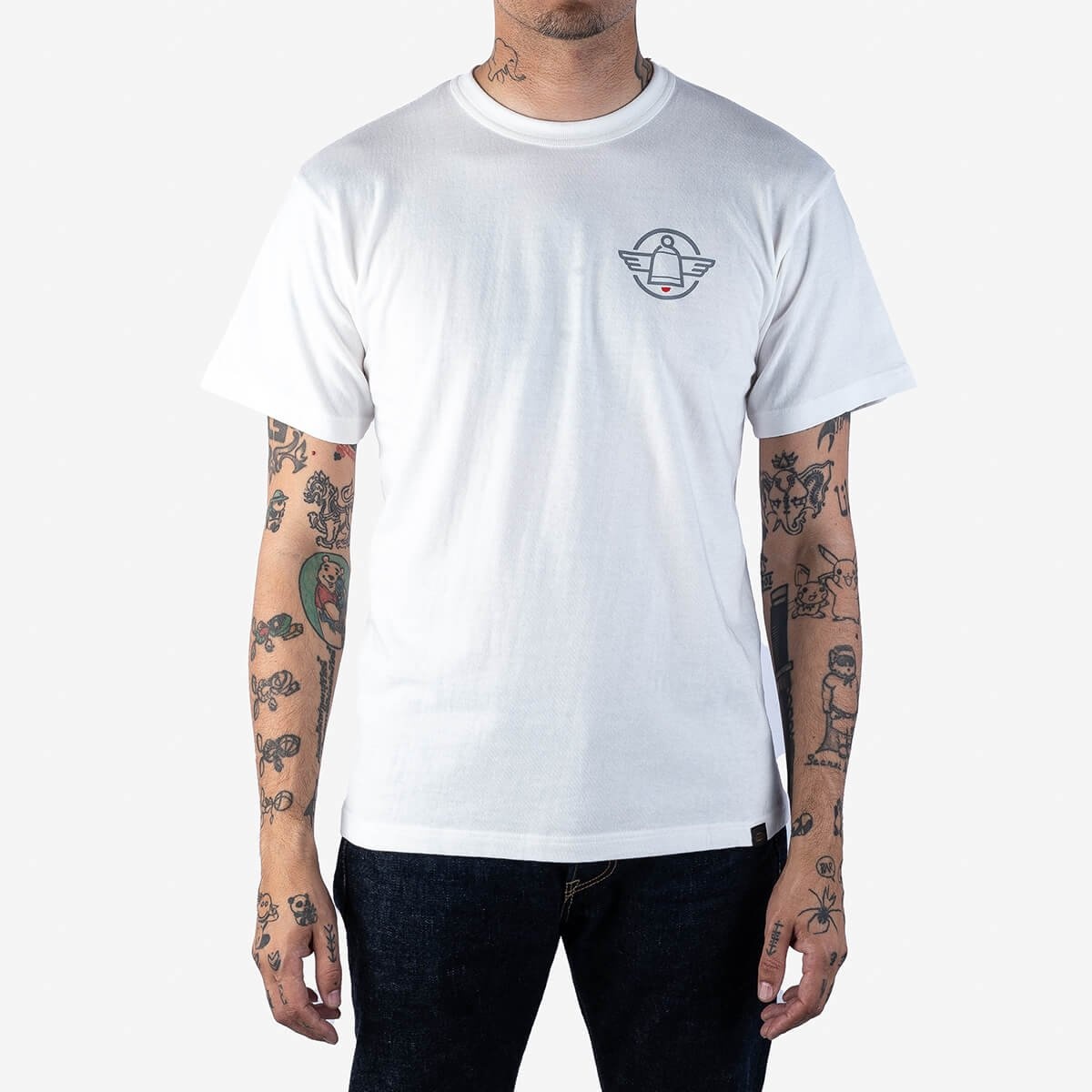 6.5oz Printed Loopwheel Crew Neck T-Shirt - White - 3