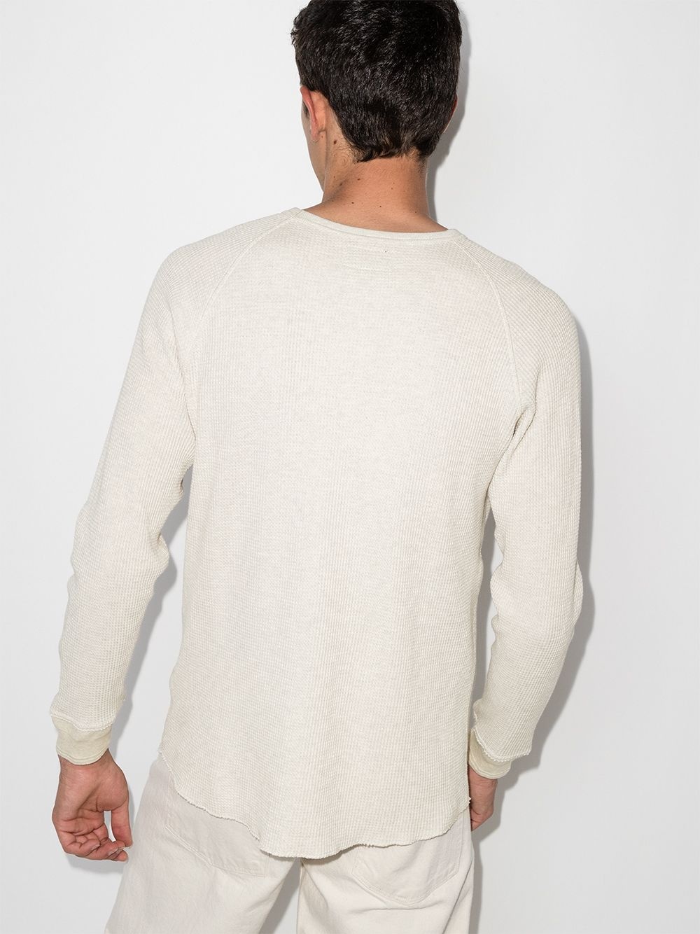 waffle-knit crew-neck jumper - 3