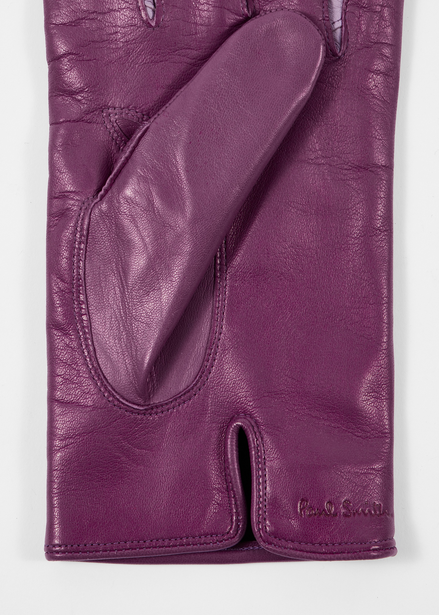 Purple Leather Gloves - 3