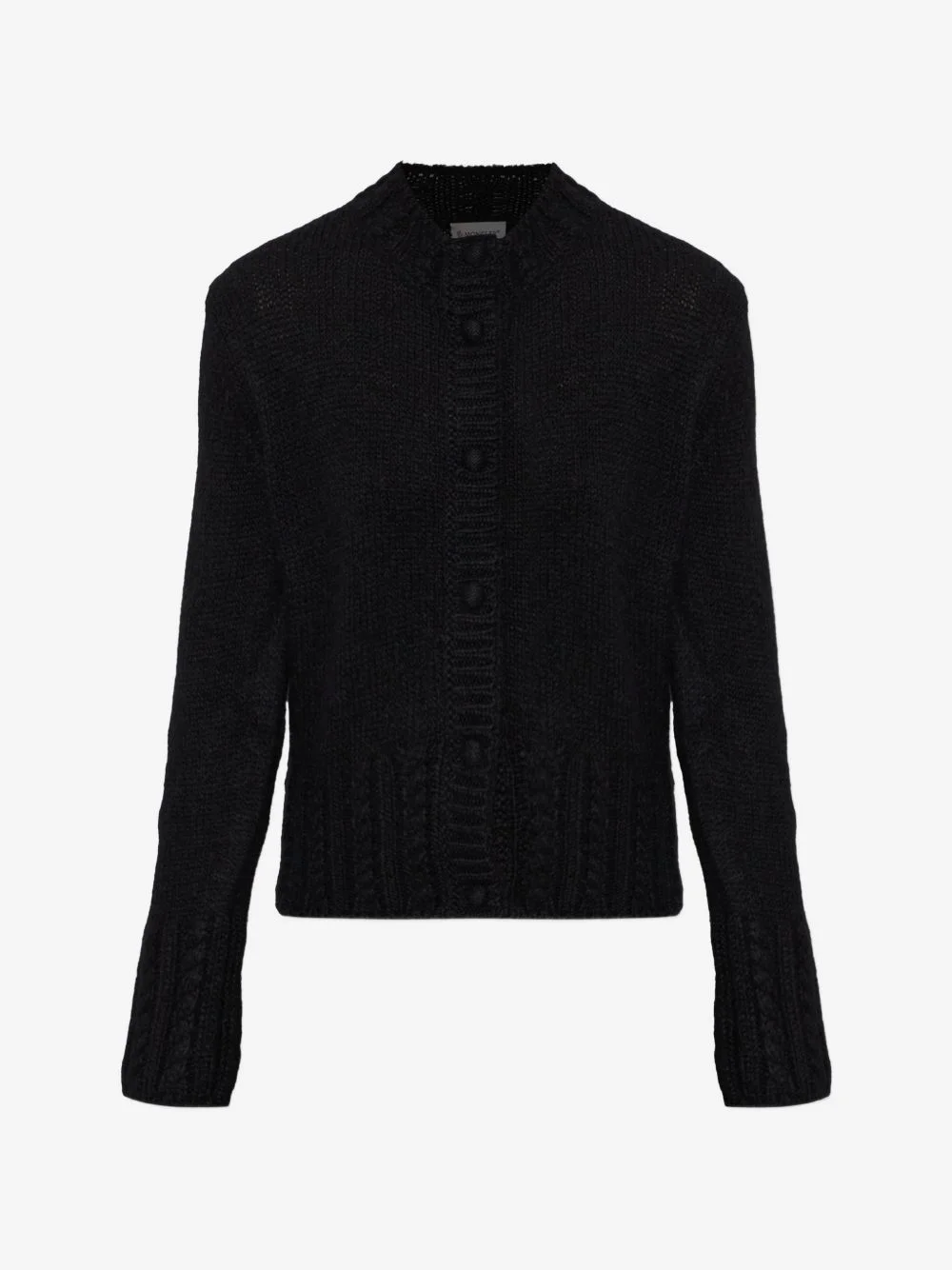 cable-knit logo-patch cardigan - 1