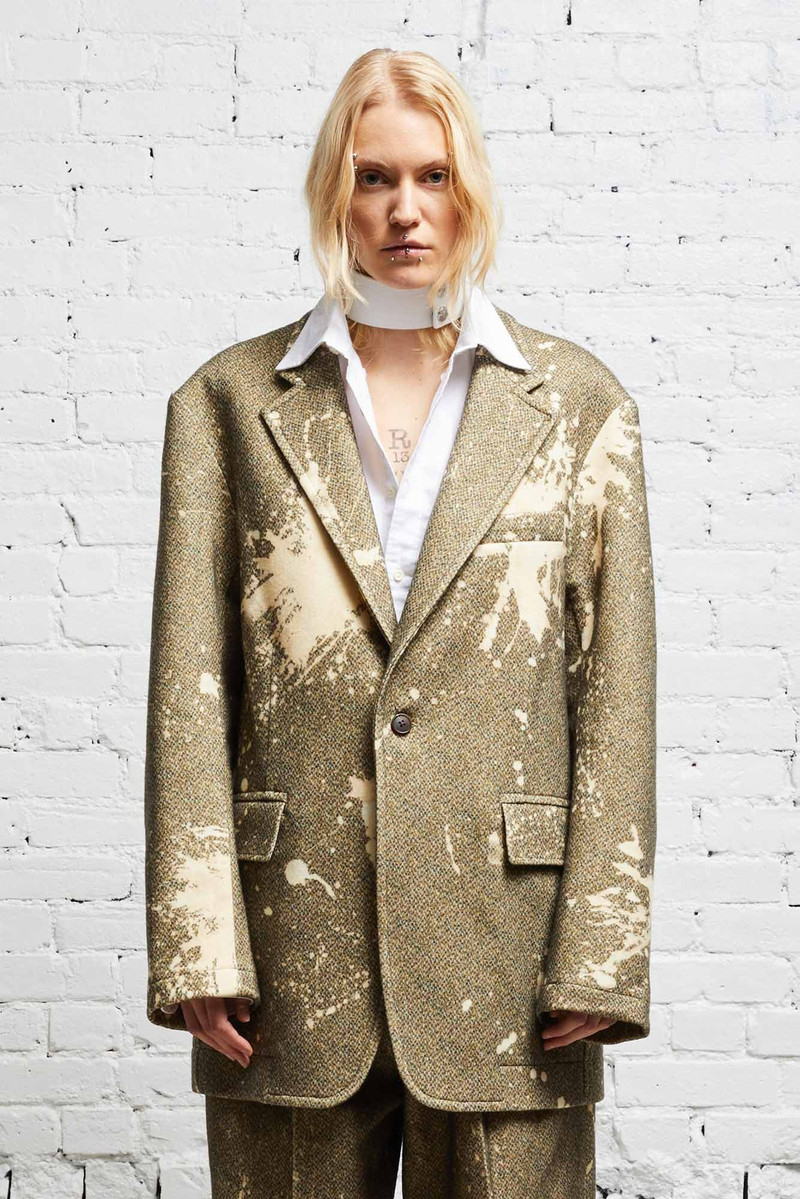 OVERSIZED RAGGED BLAZER - TWEED PAINT SPLATTER - 1