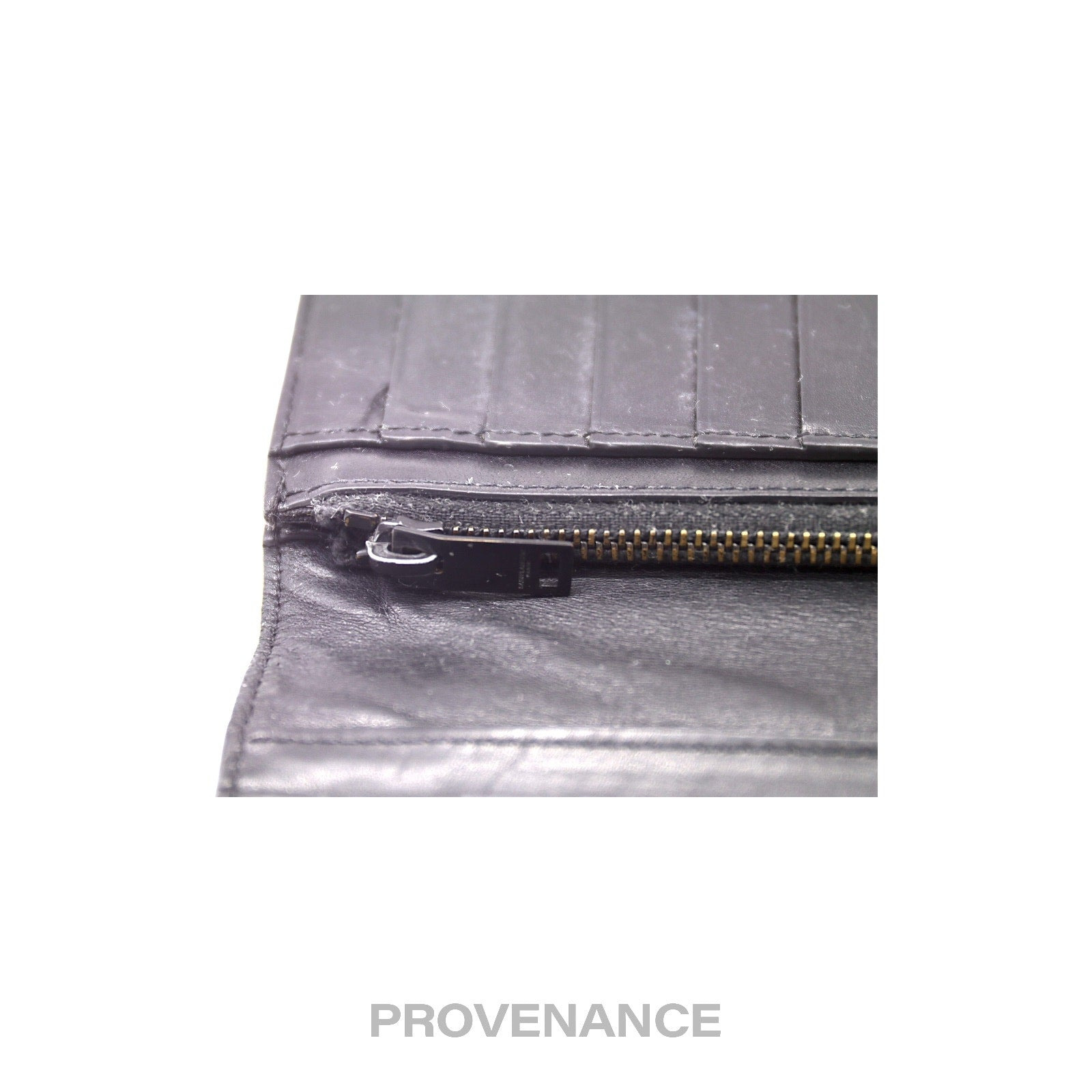 Saint Laurent Paris SLP Long Wallet - Black Calfskin Leather - 9